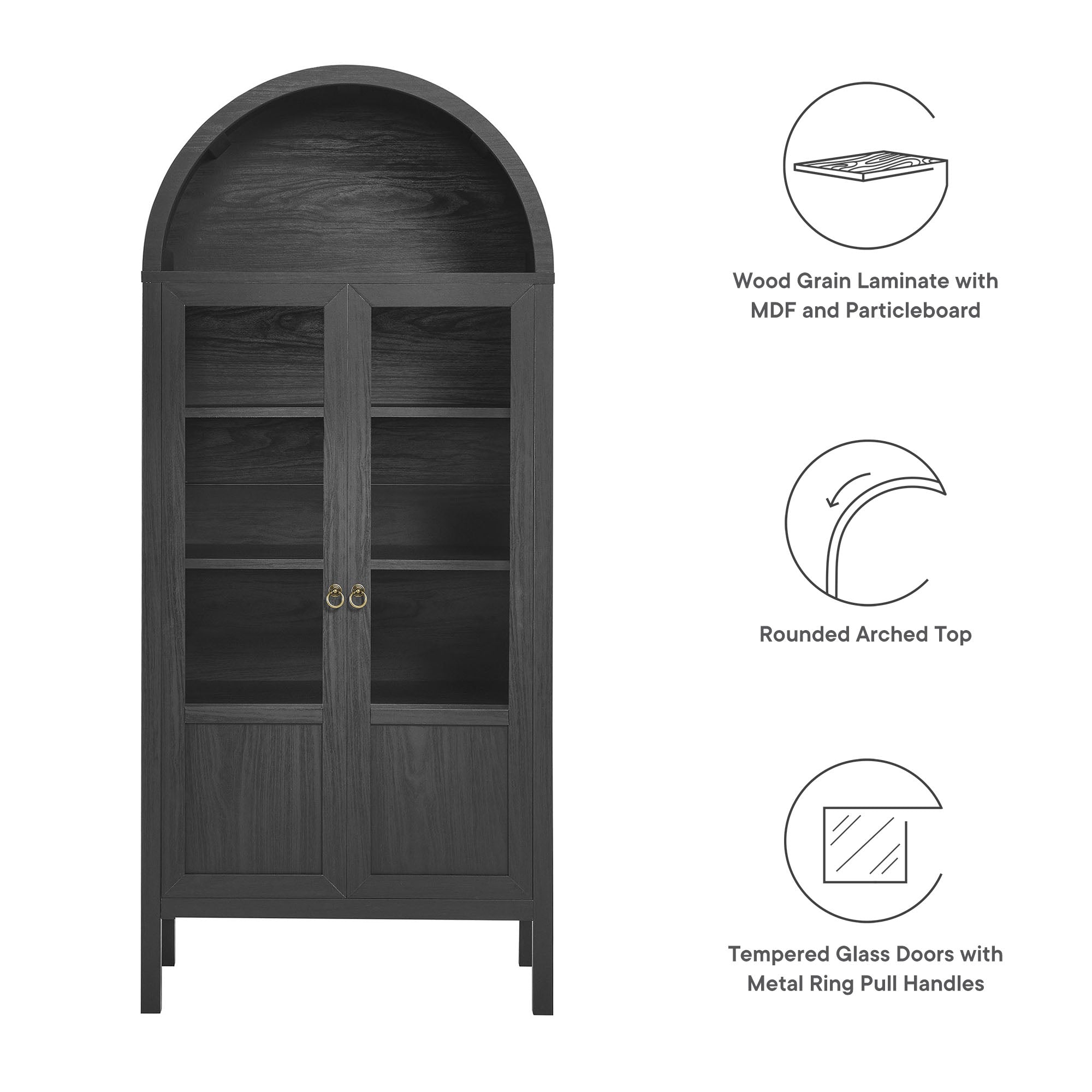 Tessa Tall Arched Storage Display Cabinet by Modway - East Shore Modern Home Furnishings