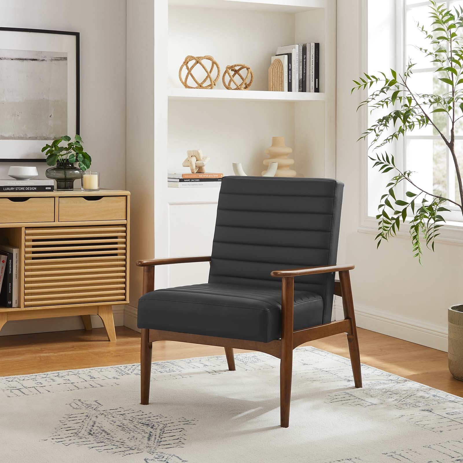 Jensen Vegan Leather Accent Chair by Modway