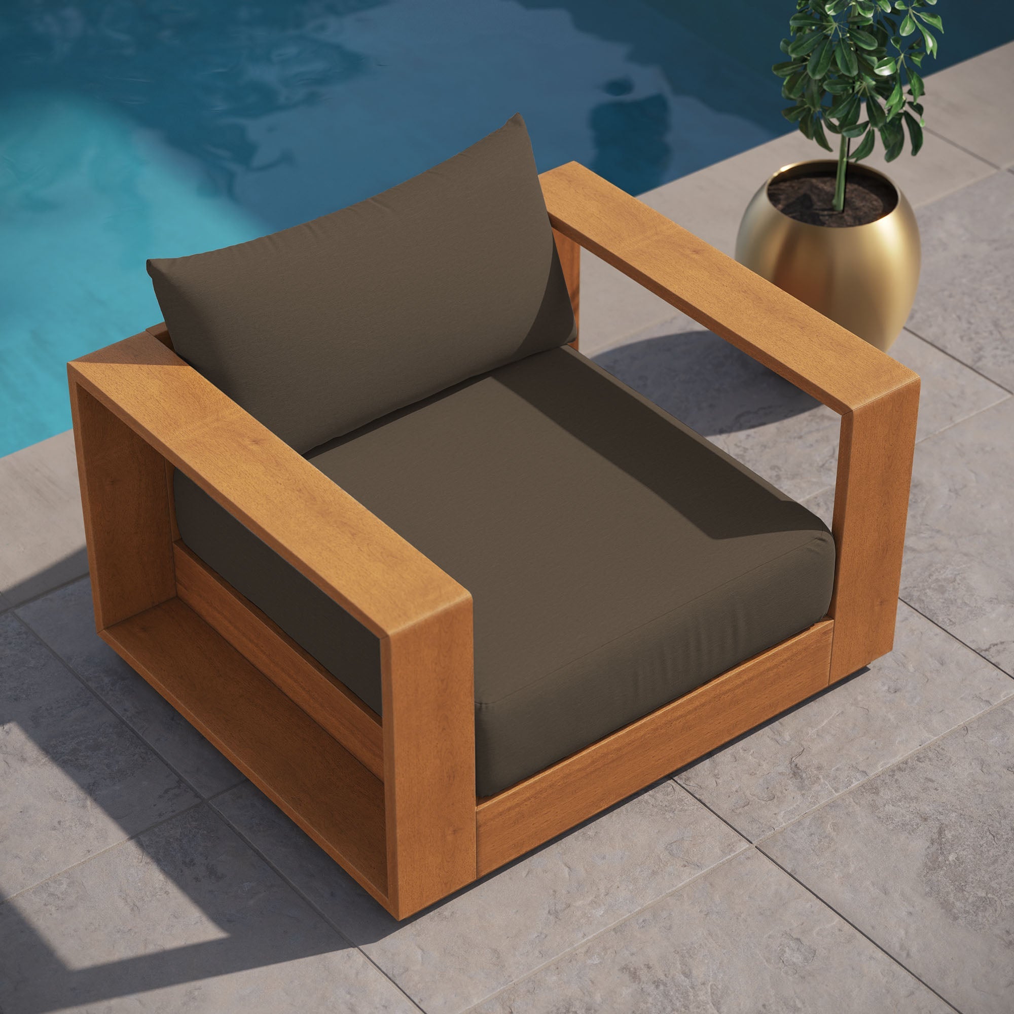 Tahoe Outdoor Patio Acacia Wood Chair by Modway - East Shore Modern Home Furnishings