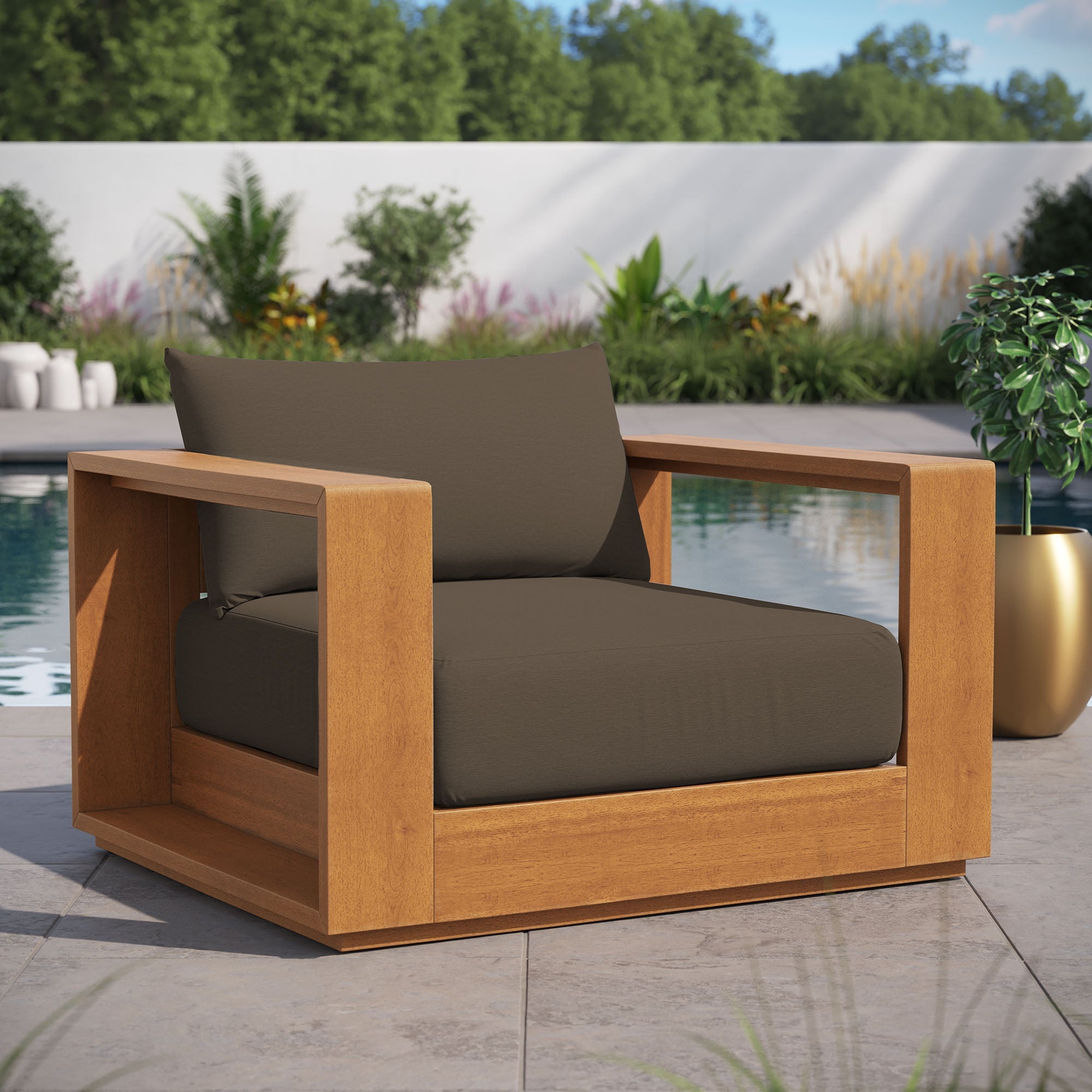 Tahoe Outdoor Patio Acacia Wood Chair by Modway - East Shore Modern Home Furnishings
