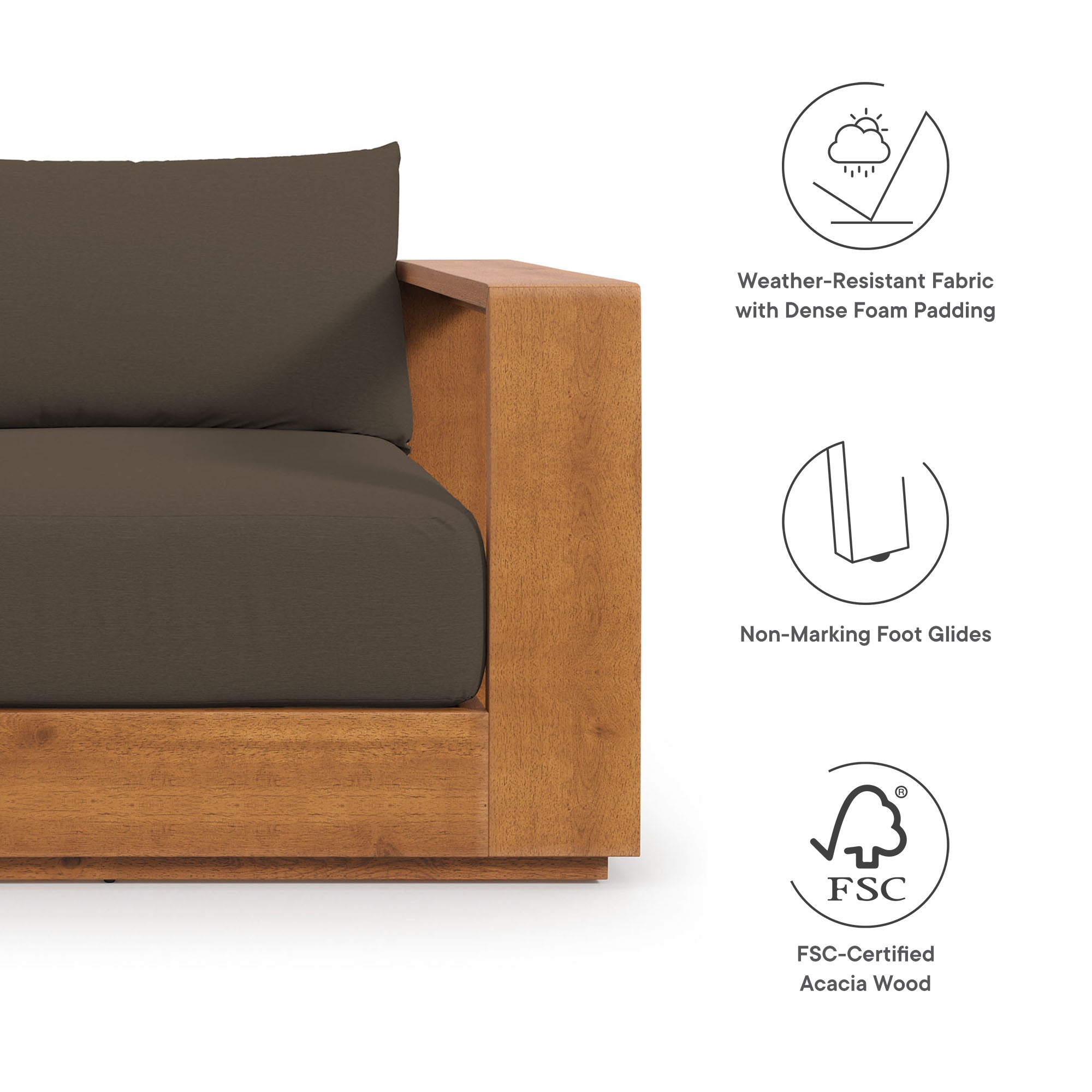 Tahoe Outdoor Patio Acacia Wood Chair by Modway - East Shore Modern Home Furnishings