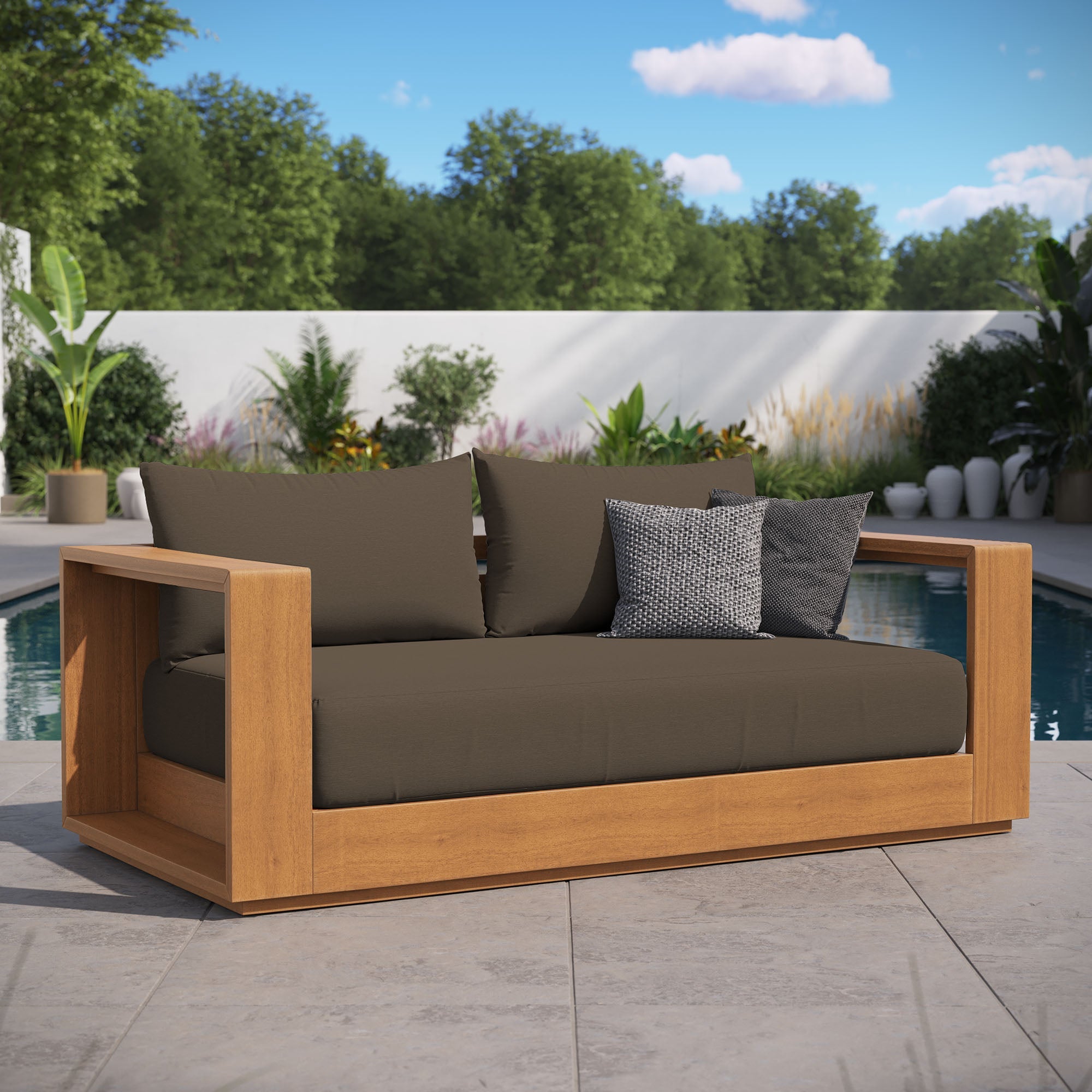 Tahoe Acacia Wood Outdoor Patio Acacia Wood Loveseat by Modway - East Shore Modern Home Furnishings