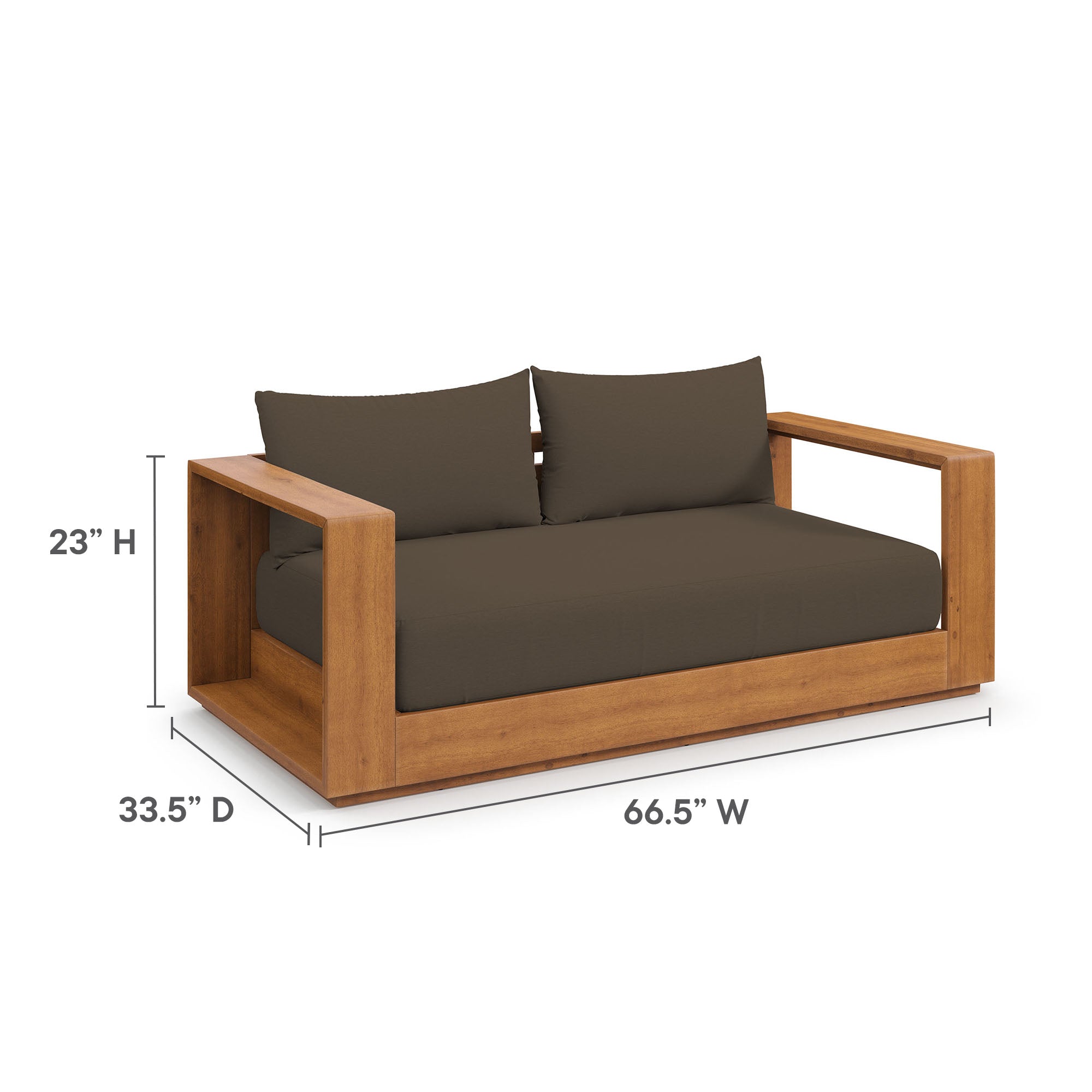 Tahoe Acacia Wood Outdoor Patio Acacia Wood Loveseat by Modway - East Shore Modern Home Furnishings