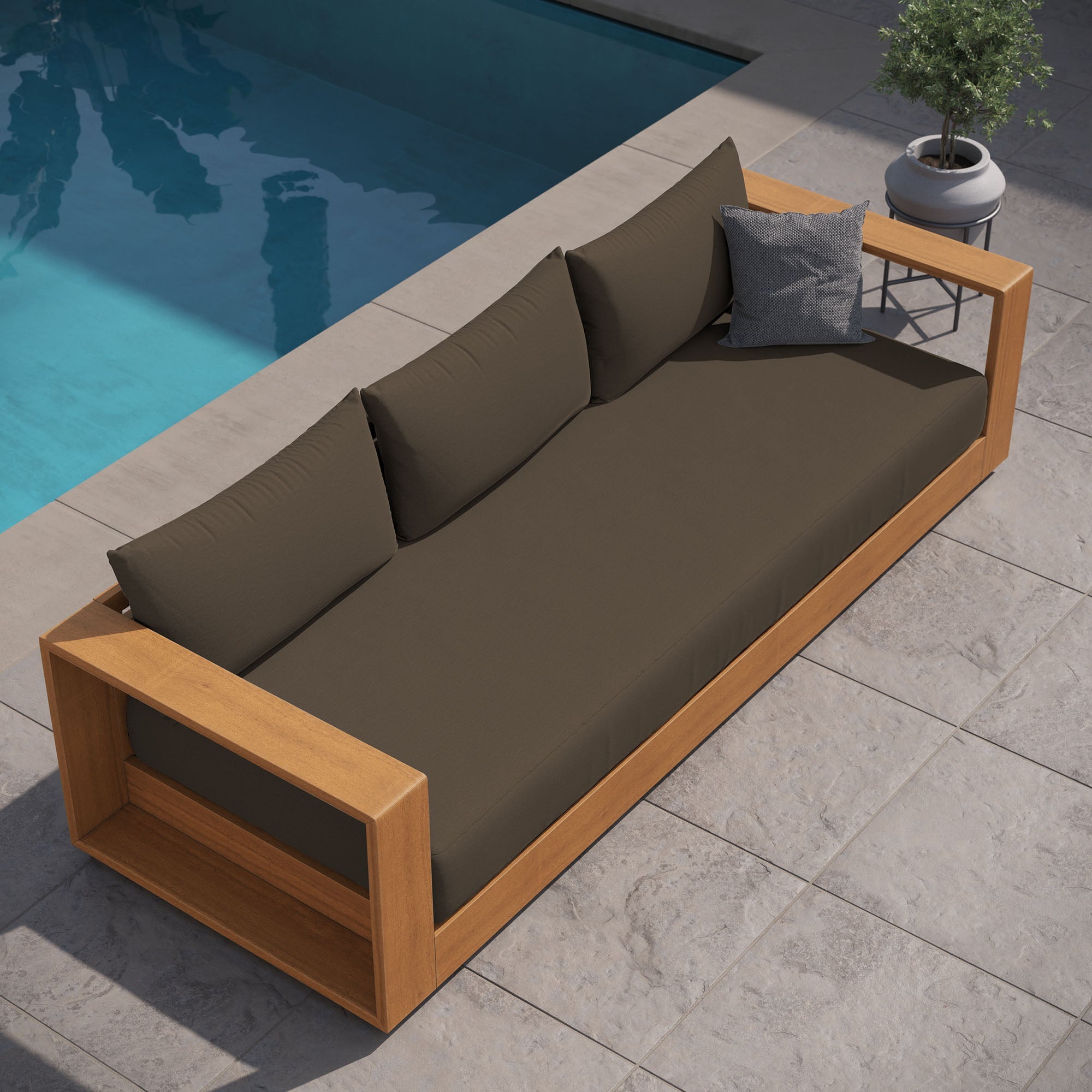 Tahoe Outdoor Patio Acacia Wood Sofa by Modway - East Shore Modern Home Furnishings