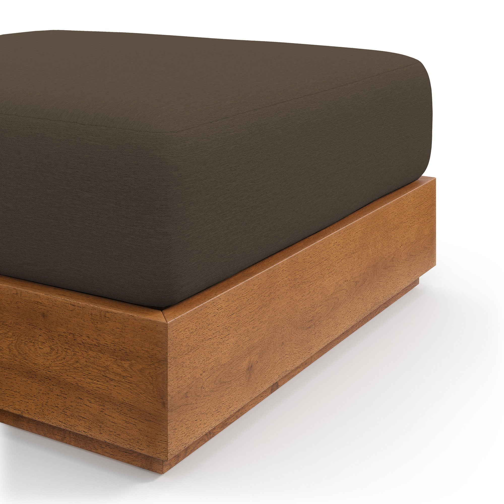Tahoe Outdoor Patio Acacia Wood Ottoman by Modway - East Shore Modern Home Furnishings
