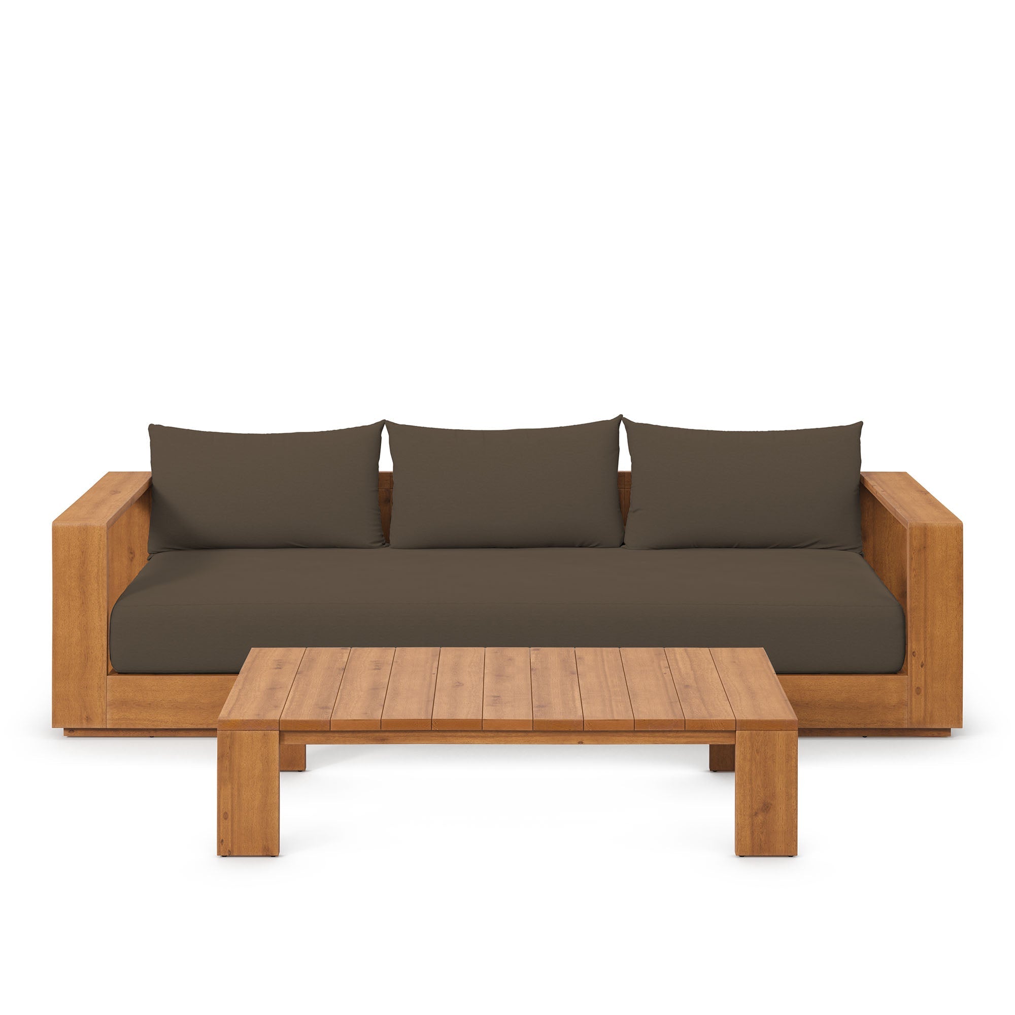 Tahoe 2-Piece Outdoor Patio Acacia Wood Sofa and Coffee Table Set by Modway - East Shore Modern Home Furnishings