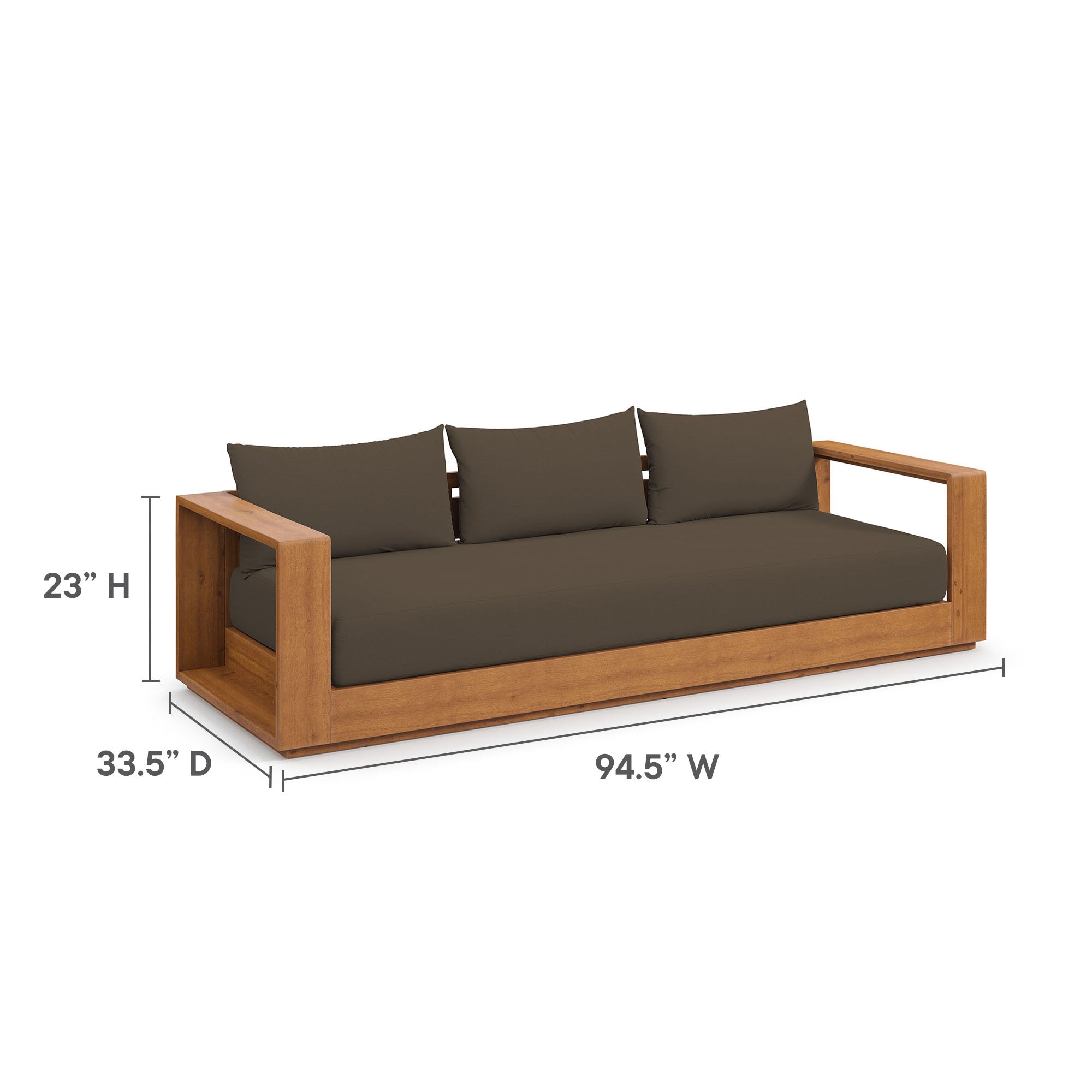 Tahoe 2-Piece Outdoor Patio Acacia Wood Sofa and Coffee Table Set by Modway - East Shore Modern Home Furnishings