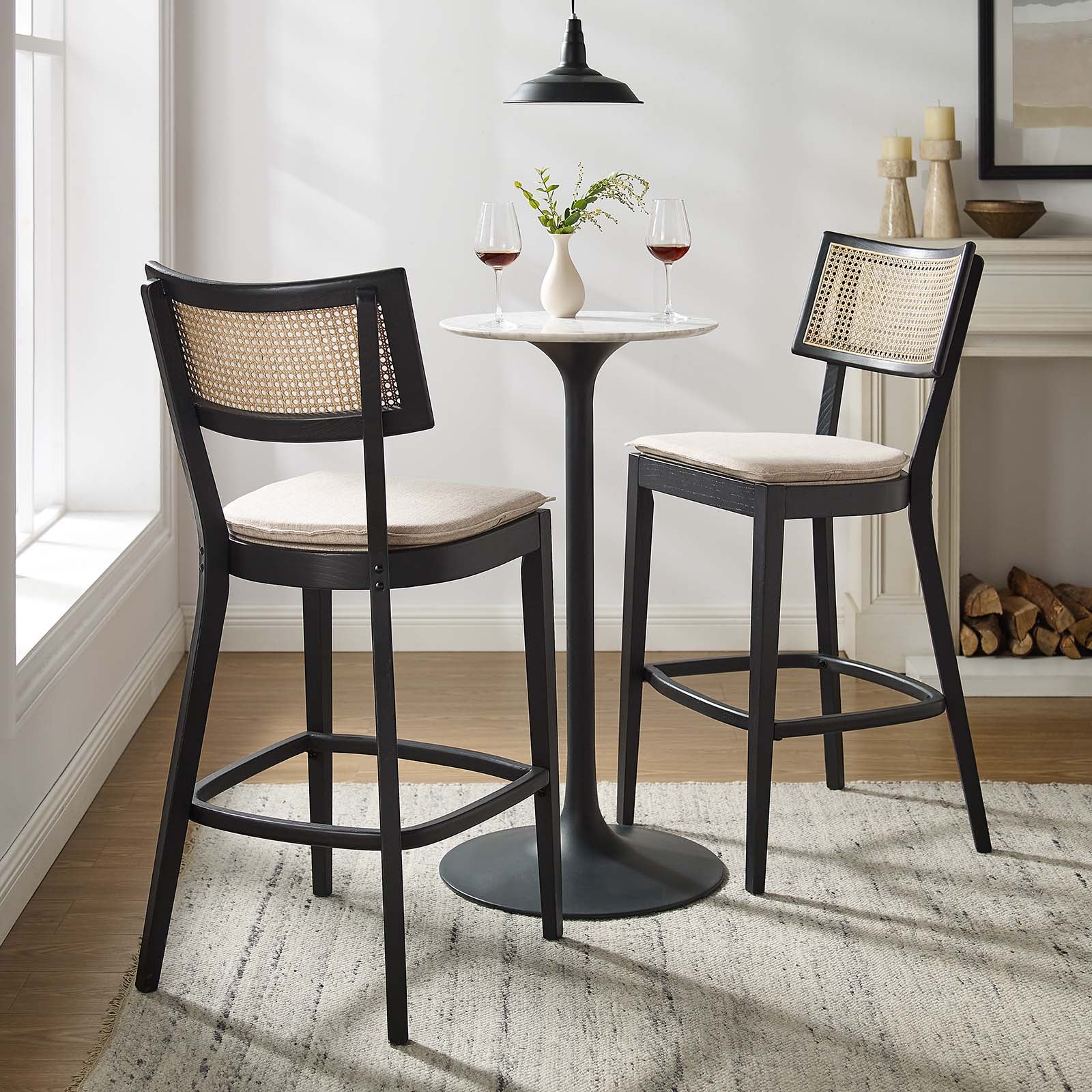 Caledonia Wood Bar Stools - Set of 2 - East Shore Modern Home Furnishings