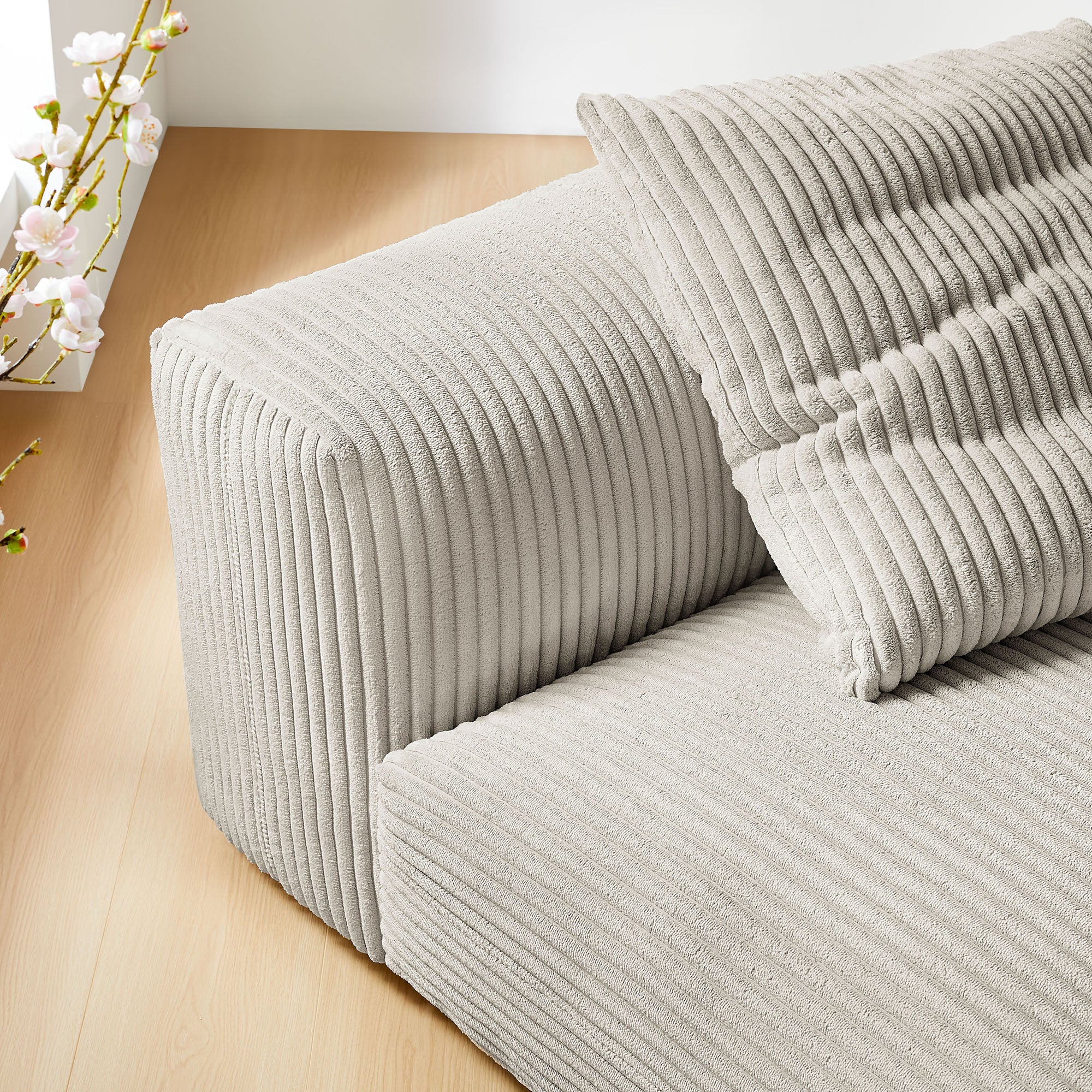 Solace Modular Corduroy Upholstered Armless Chair by Modway - East Shore Modern Home Furnishings