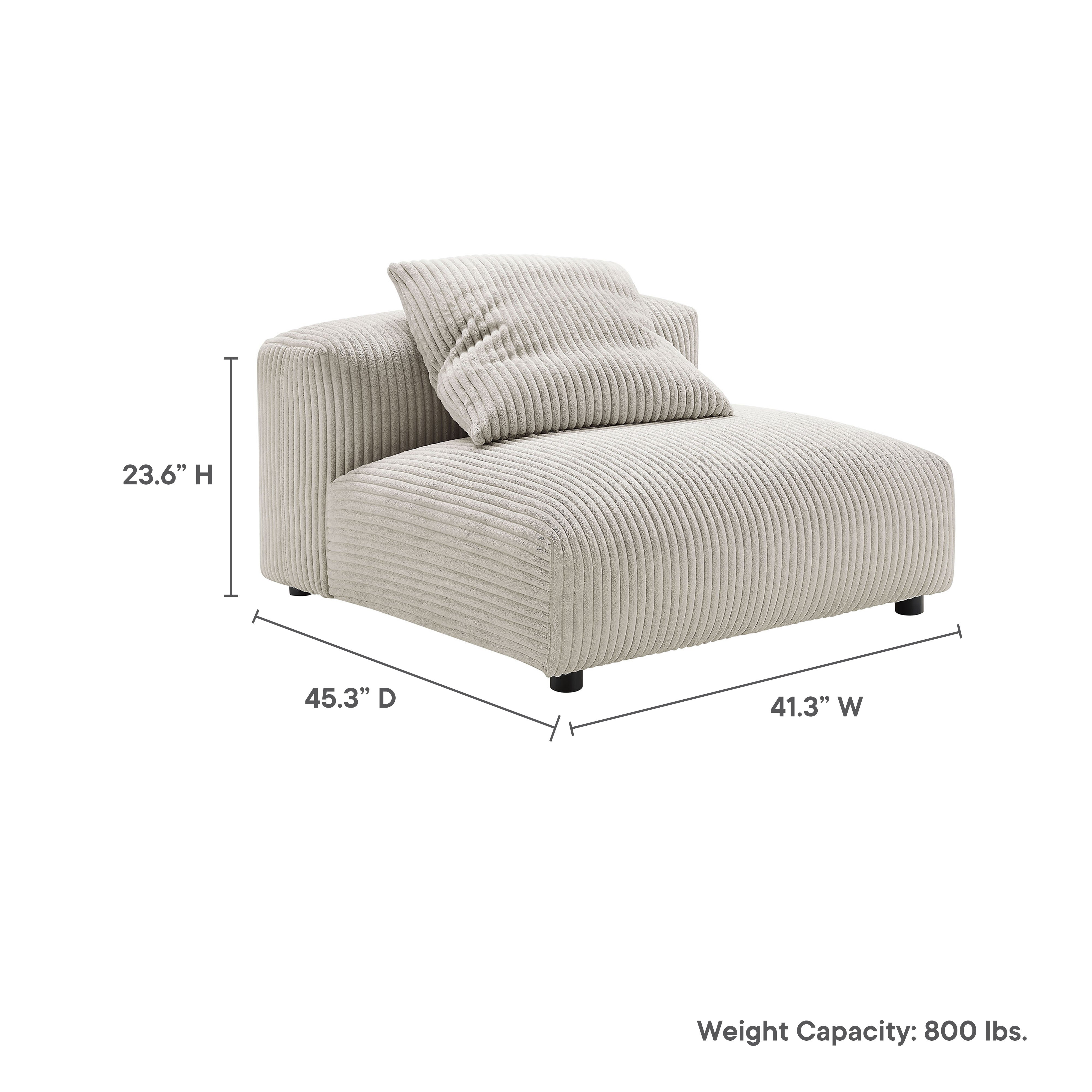 Solace Modular Corduroy Upholstered Armless Chair by Modway - East Shore Modern Home Furnishings