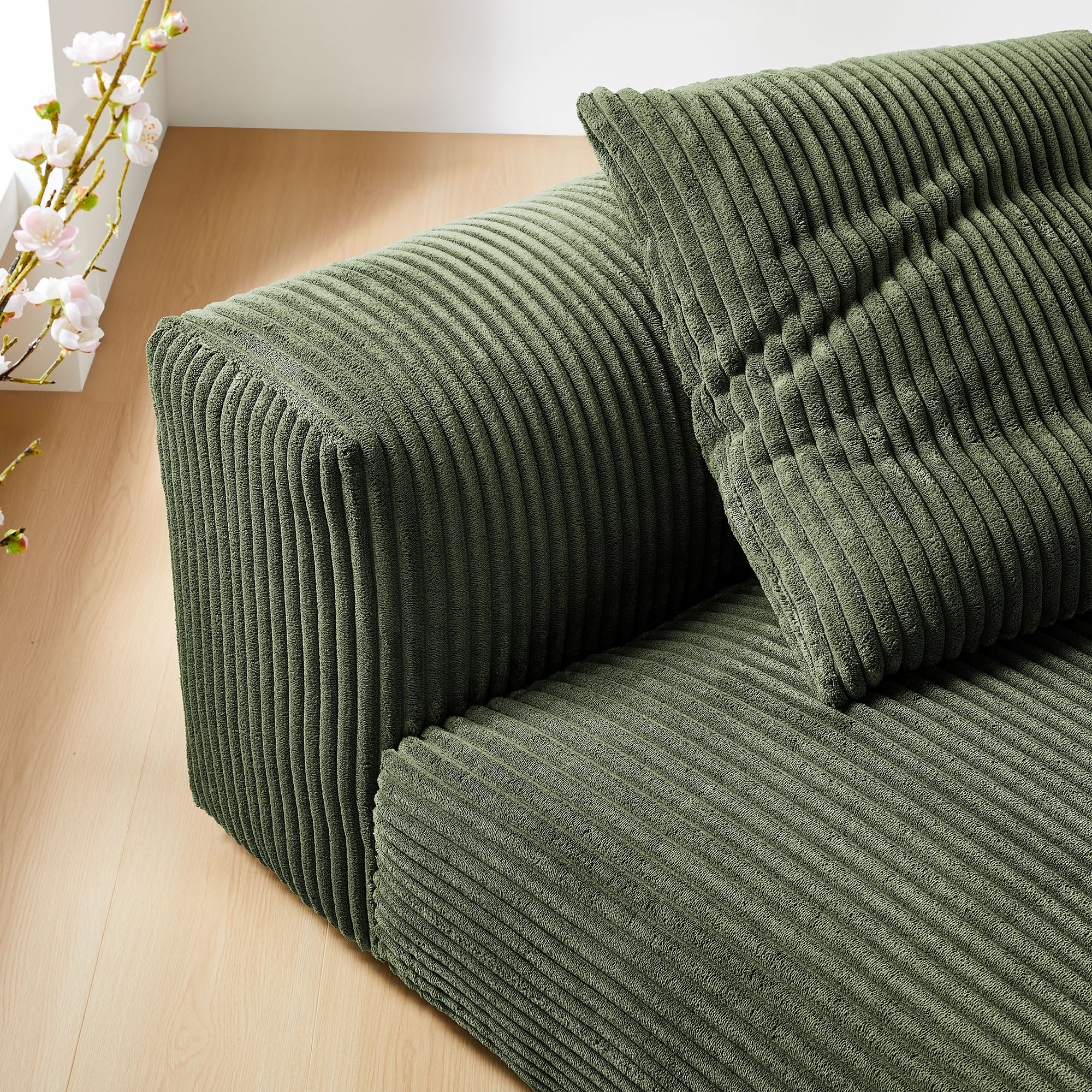 Solace Modular Corduroy Upholstered Armless Chair by Modway - East Shore Modern Home Furnishings