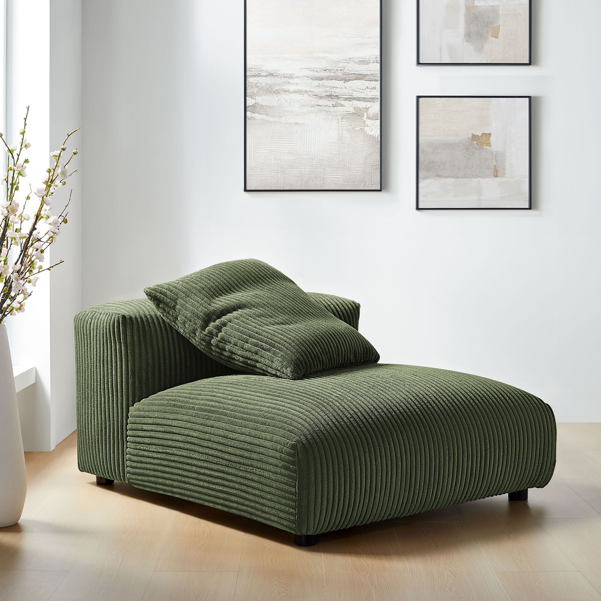 Solace Modular Corduroy Upholstered Armless Chair by Modway - East Shore Modern Home Furnishings