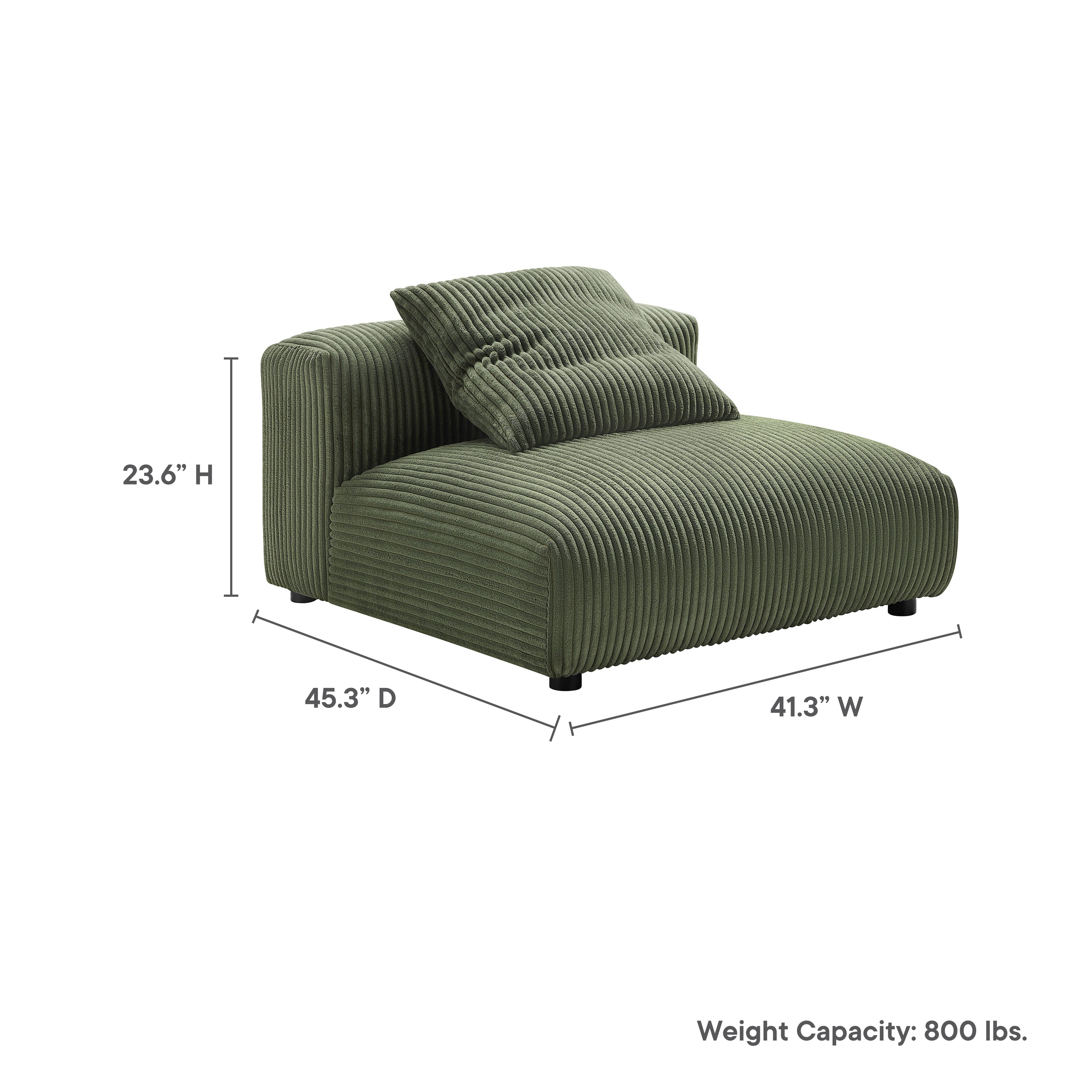 Solace Modular Corduroy Upholstered Armless Chair by Modway - East Shore Modern Home Furnishings