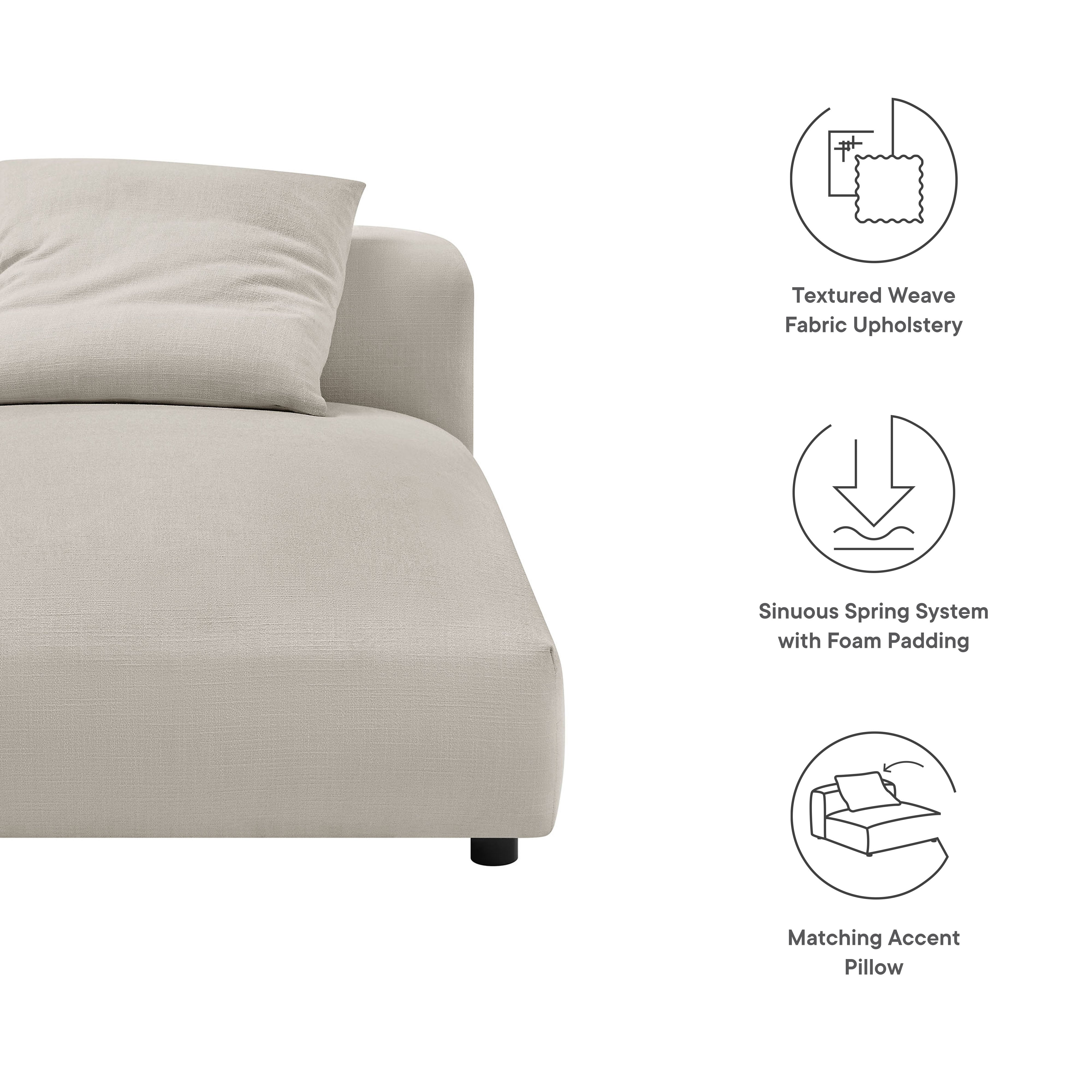 Solace Modular Upholstered Fabric Armless Chaise Lounge by Modway - East Shore Modern Home Furnishings