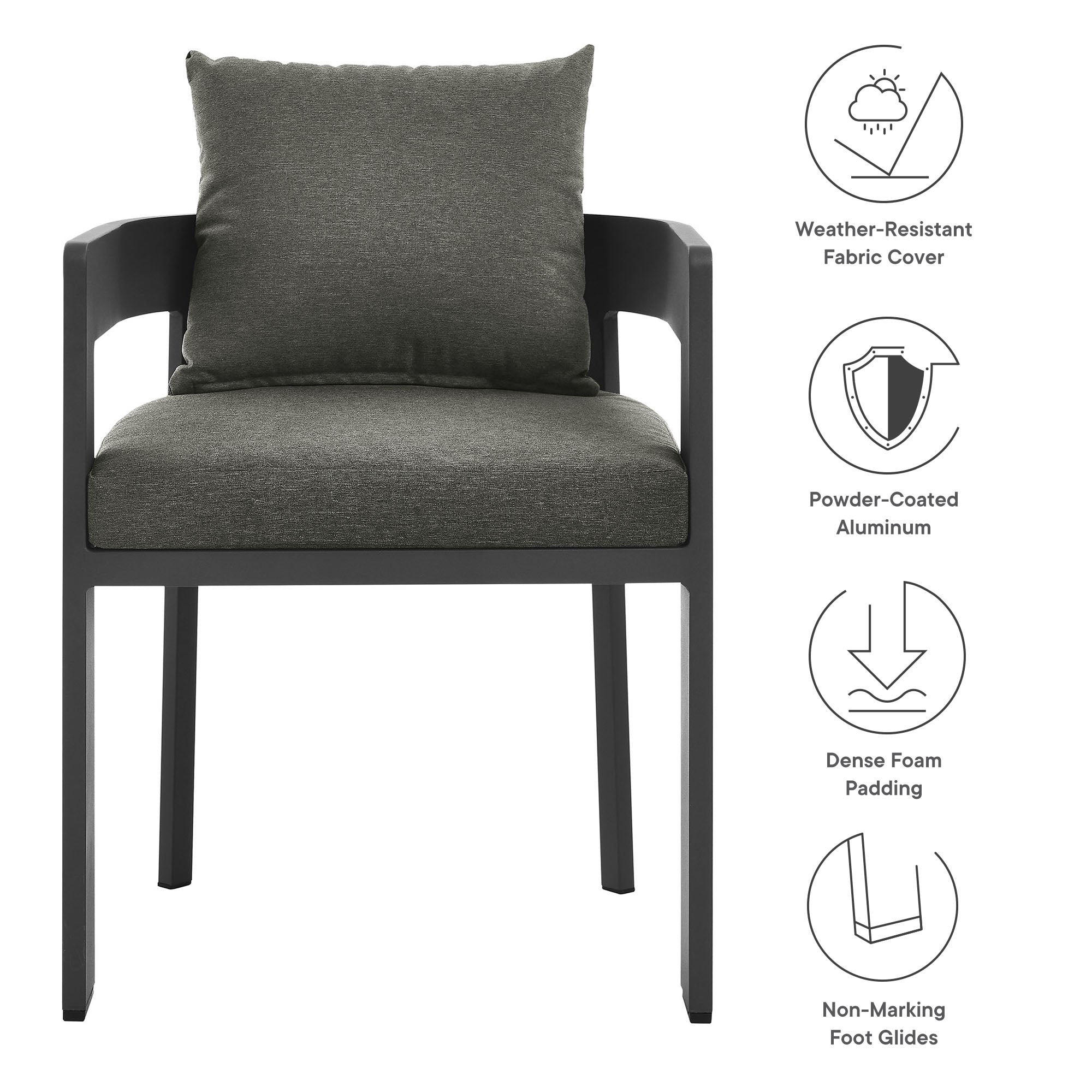 Tahoe Outdoor Patio Aluminum Dining Chair by Modway - East Shore Modern Home Furnishings