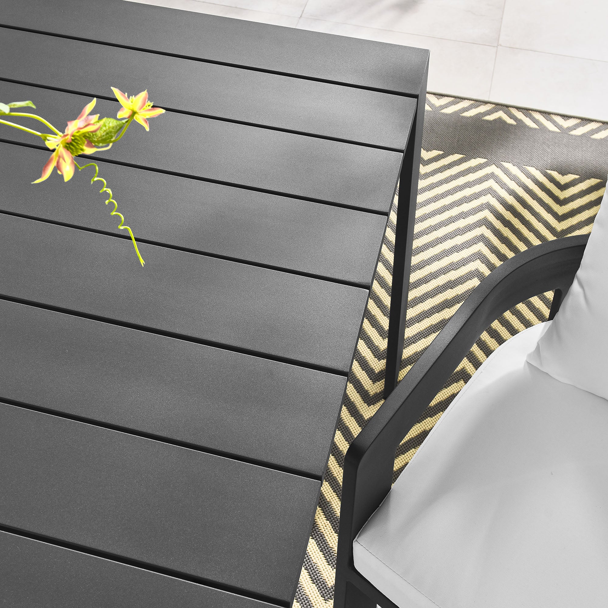 Tahoe Rectangular Outdoor Patio Aluminum Dining Table by Modway - East Shore Modern Home Furnishings