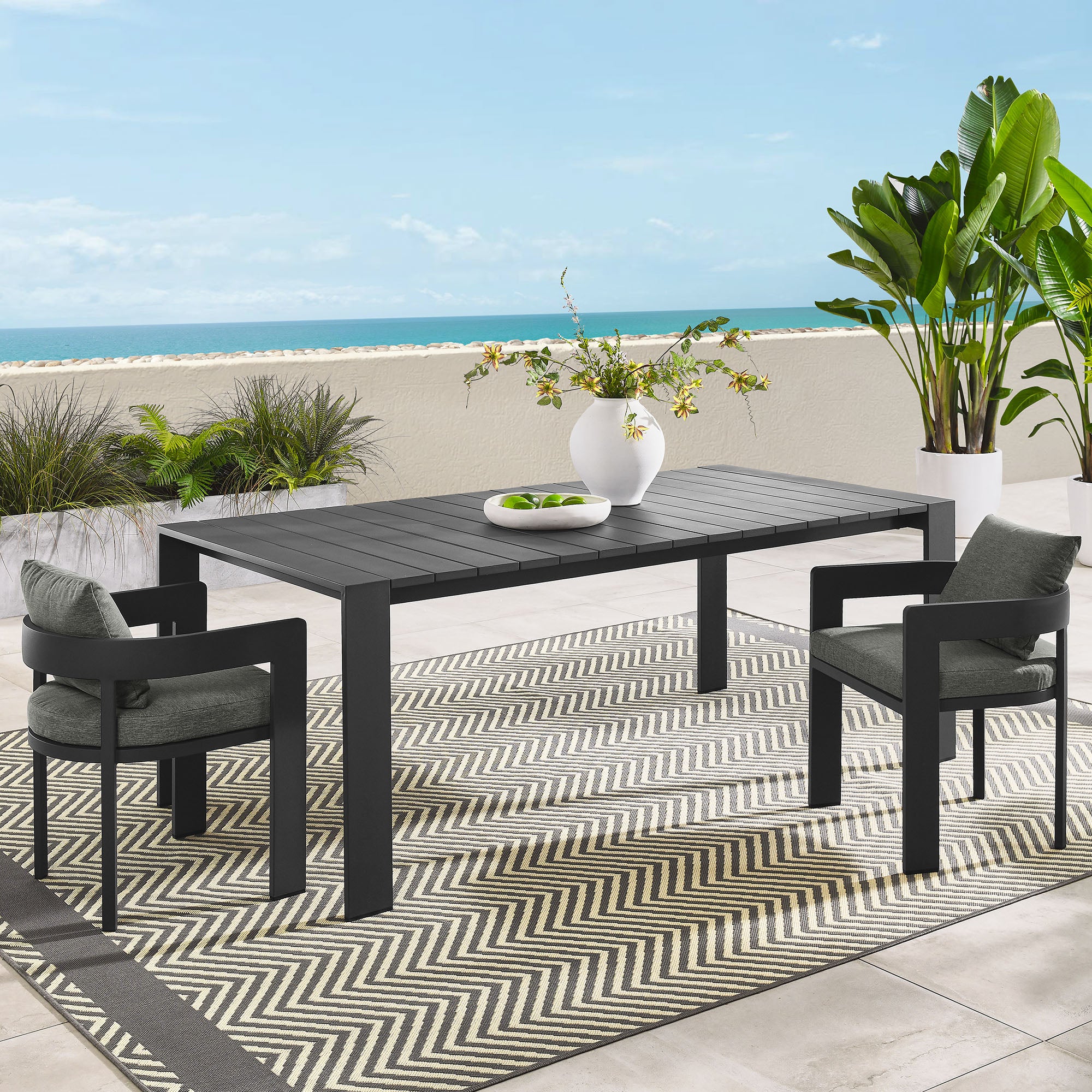 Tahoe Rectangular Outdoor Patio Aluminum Dining Table by Modway - East Shore Modern Home Furnishings