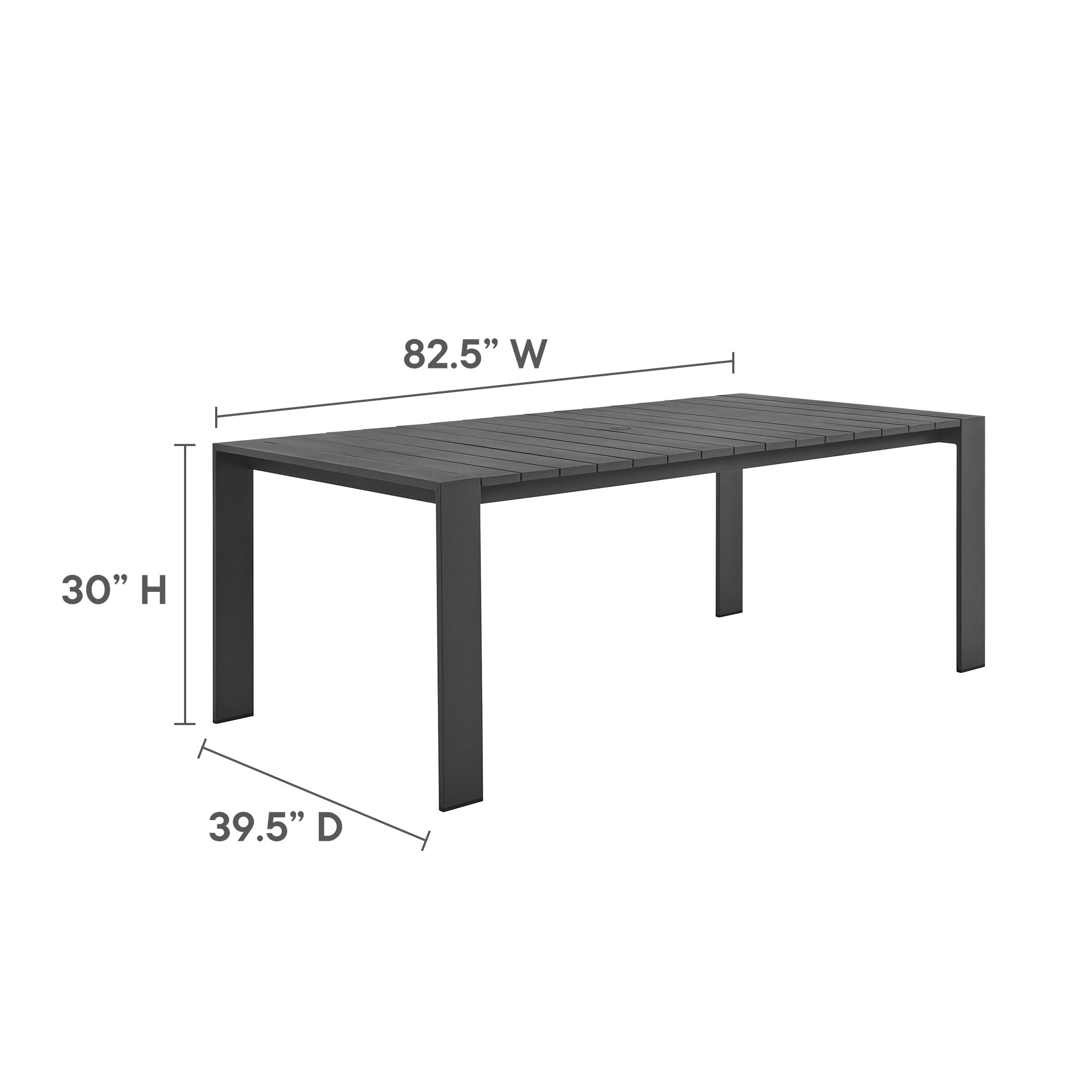 Tahoe Rectangular Outdoor Patio Aluminum Dining Table by Modway - East Shore Modern Home Furnishings