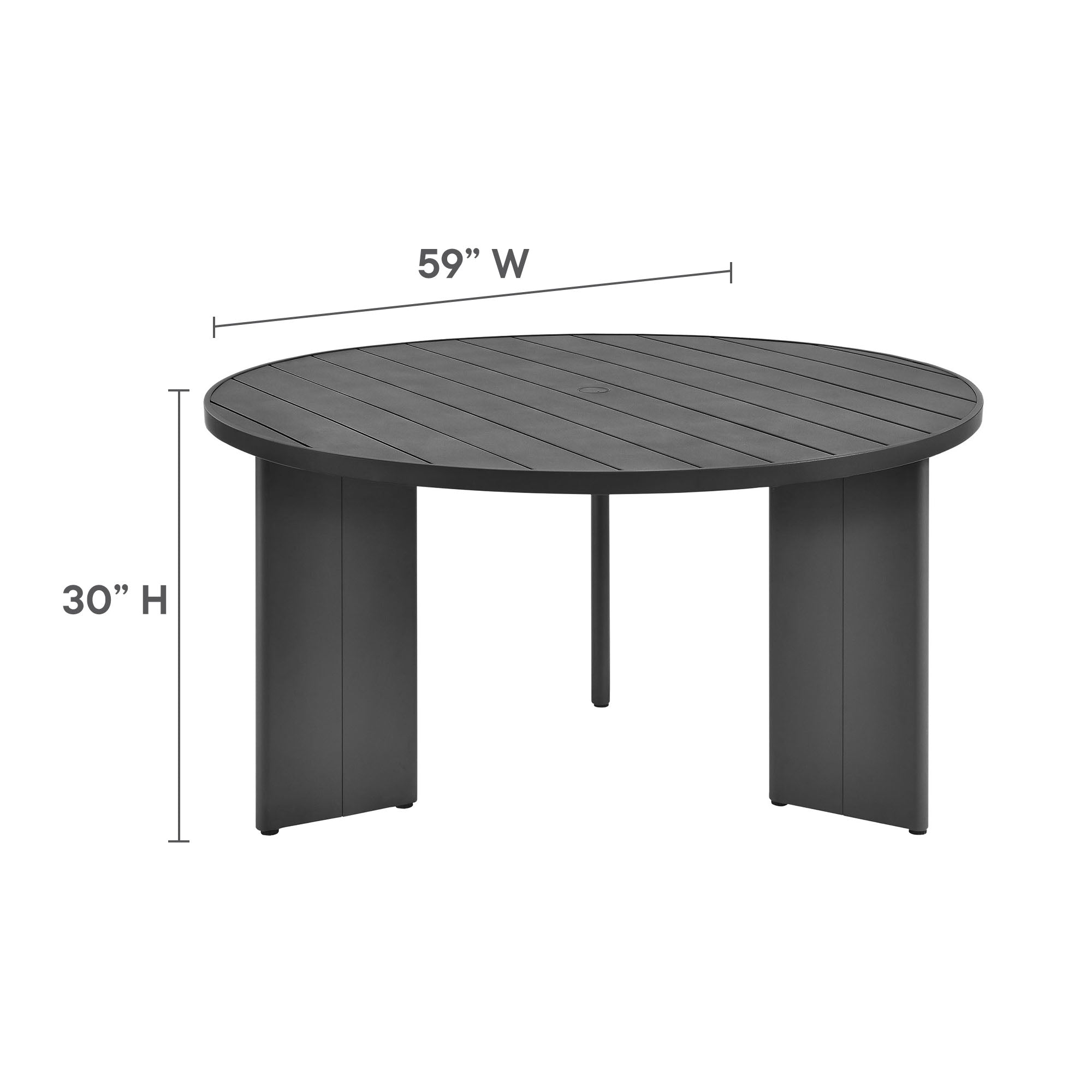 Tahoe Round Outdoor Patio Aluminum Dining Table by Modway - East Shore Modern Home Furnishings