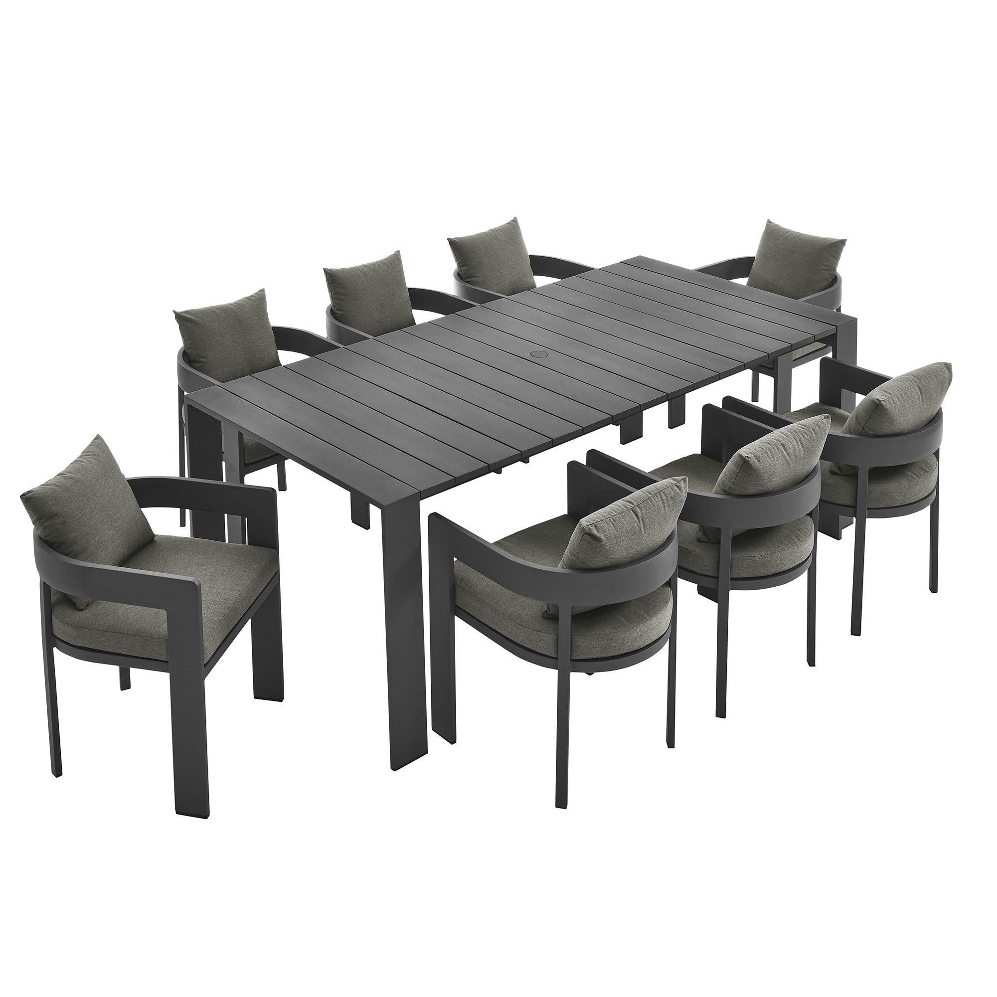 Tahoe 9-Piece Outdoor Patio Aluminum Dining Set by Modway