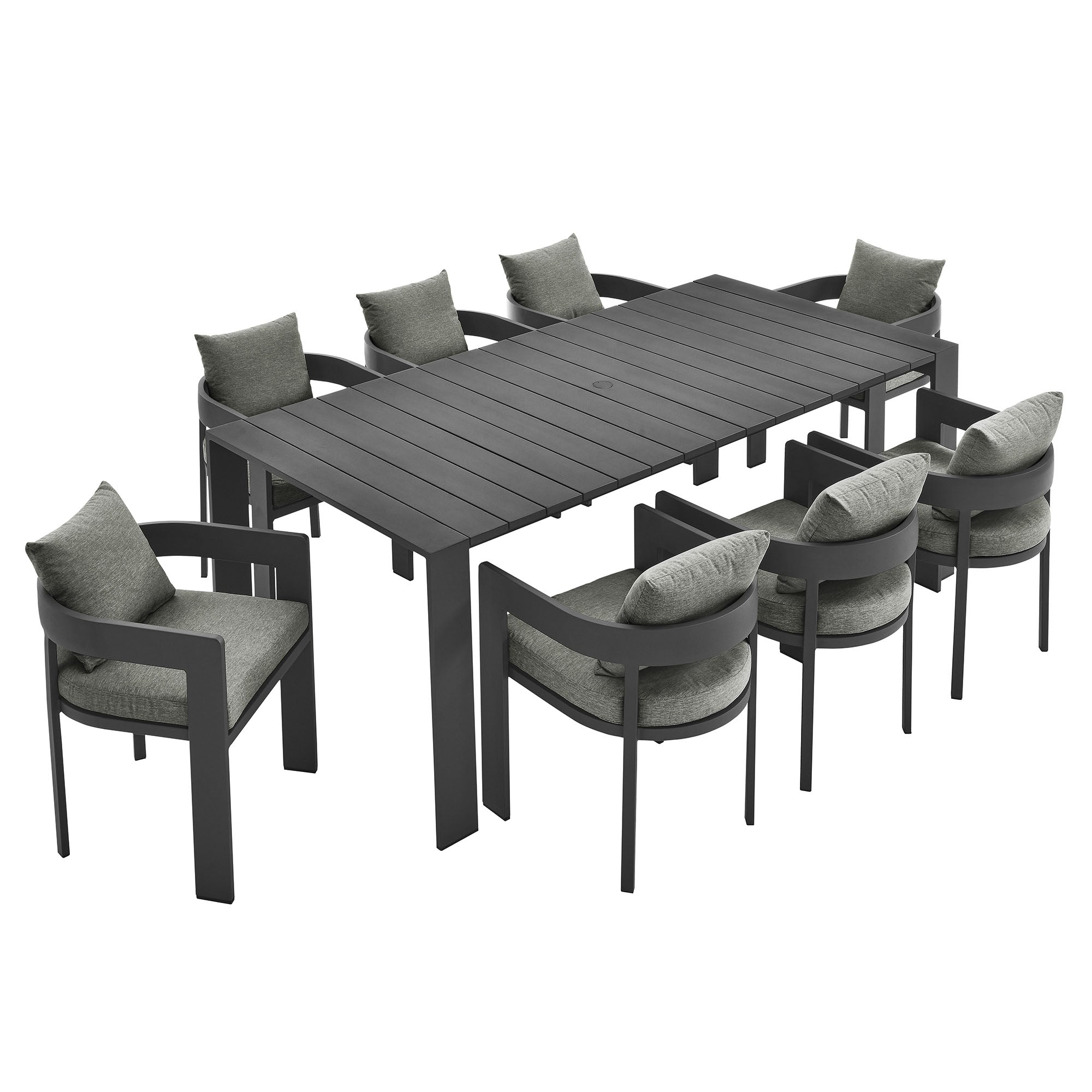 Tahoe 9-Piece Outdoor Patio Aluminum Dining Set by Modway