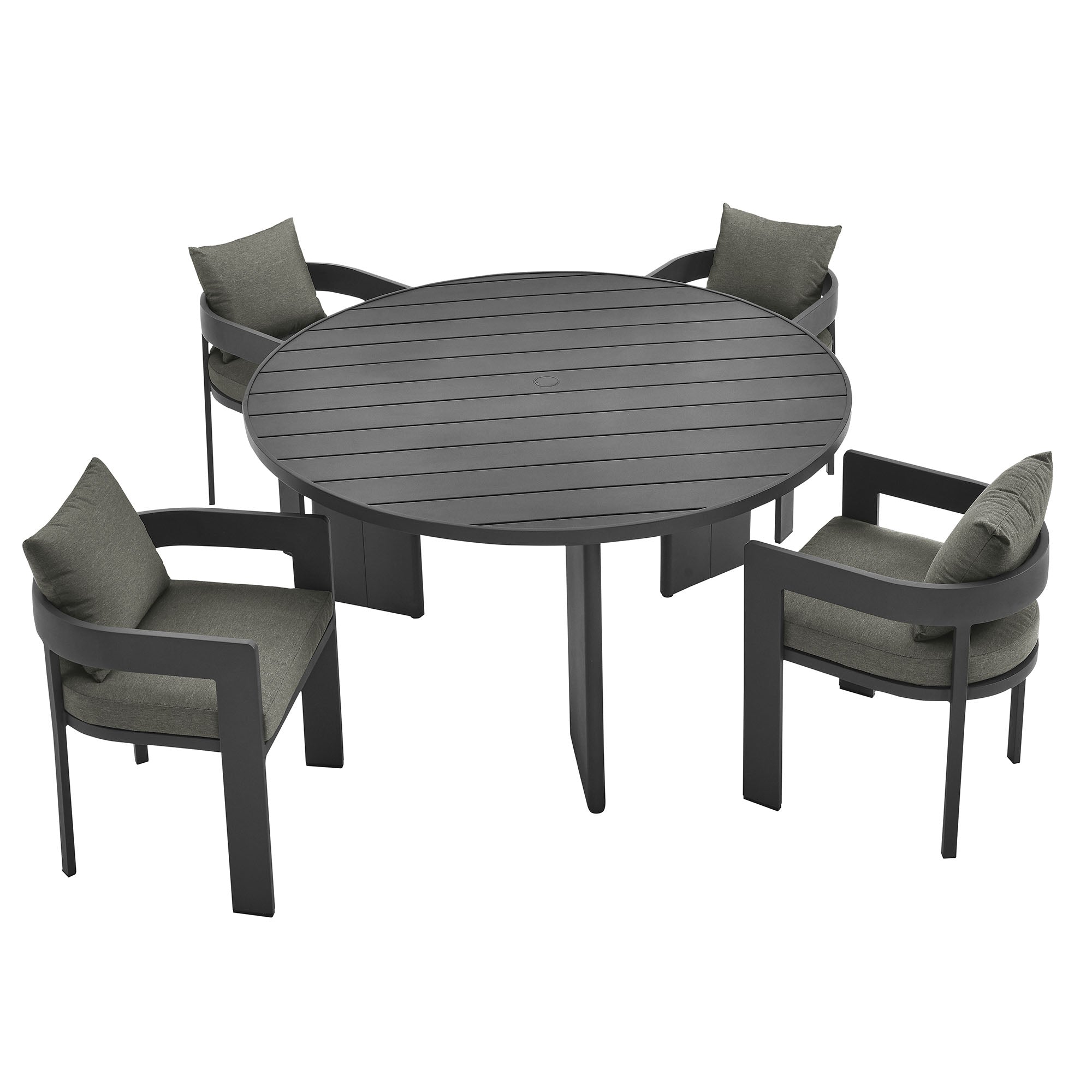 Tahoe 5-Piece Outdoor Patio Aluminum Dining Set by Modway - East Shore Modern Home Furnishings