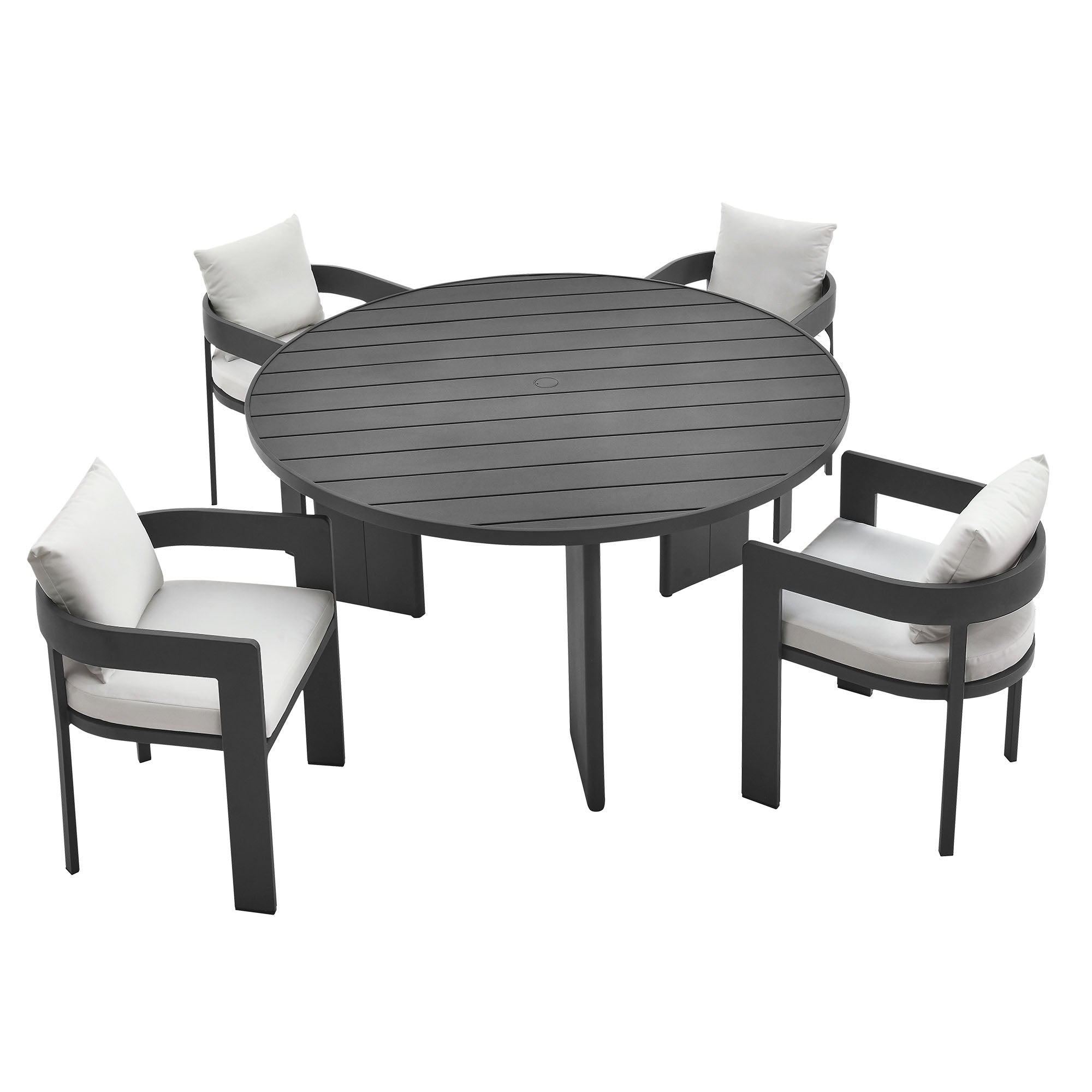 Tahoe 5-Piece Outdoor Patio Aluminum Dining Set by Modway - East Shore Modern Home Furnishings