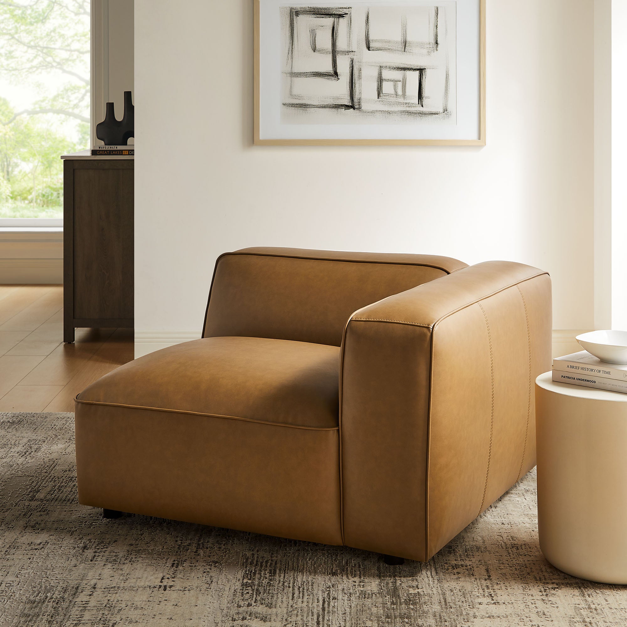 Auren Upholstered Vegan Leather Modular Right Armchair by Modway - East Shore Modern Home Furnishings