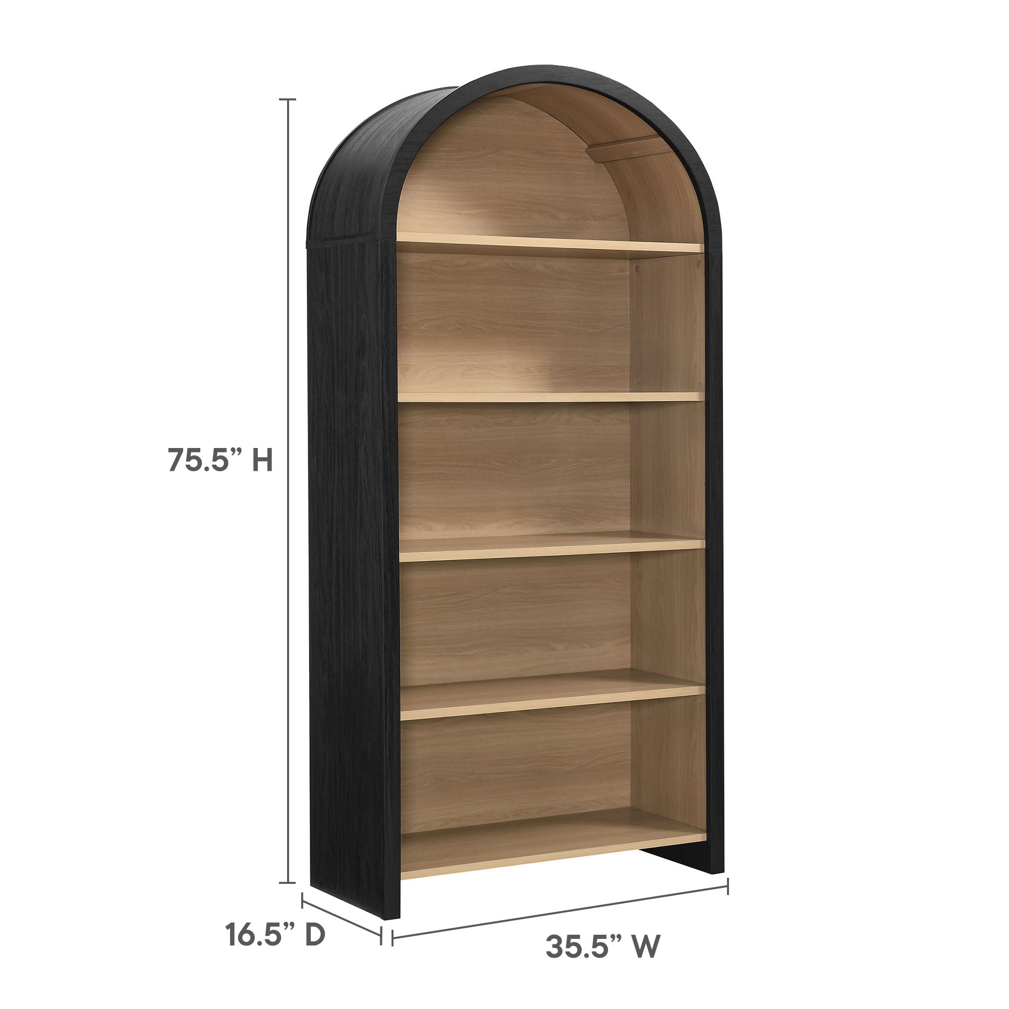 Evie Arched Wide Bookcase Display Cabinet by Modway - East Shore Modern Home Furnishings