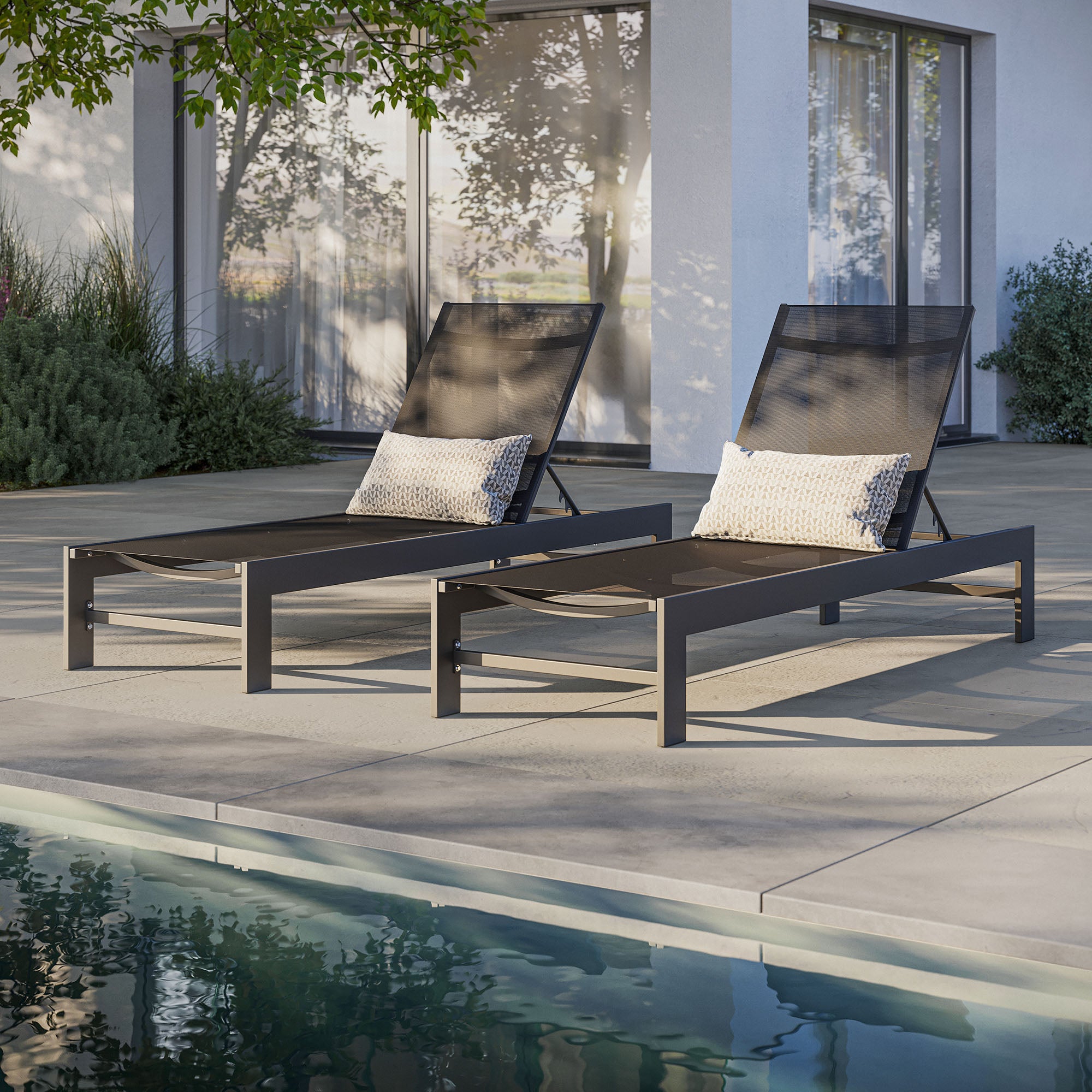 Tahoe Outdoor Patio Mesh and Aluminum Chaise Lounge by Modway - East Shore Modern Home Furnishings