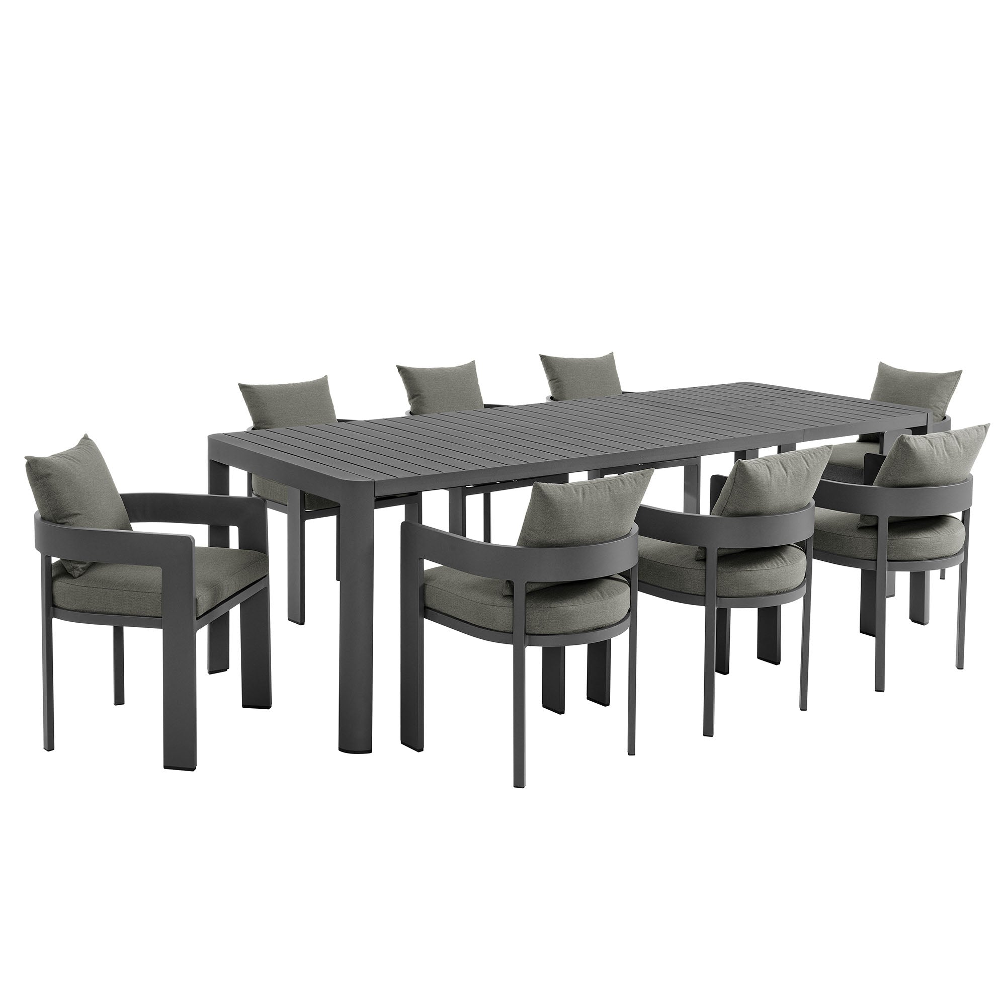 Tahoe 9-Piece Outdoor Patio Aluminum Dining Set With Extendable Table by Modway - East Shore Modern Home Furnishings