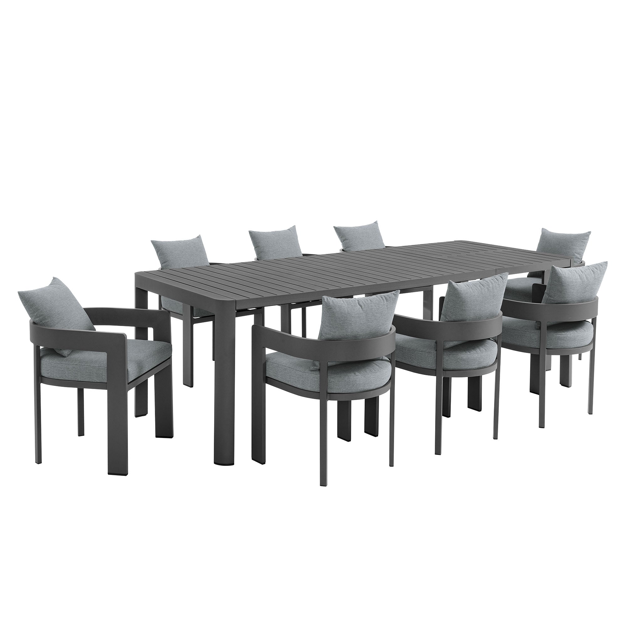 Tahoe 9-Piece Outdoor Patio Aluminum Dining Set With Extendable Table by Modway - East Shore Modern Home Furnishings