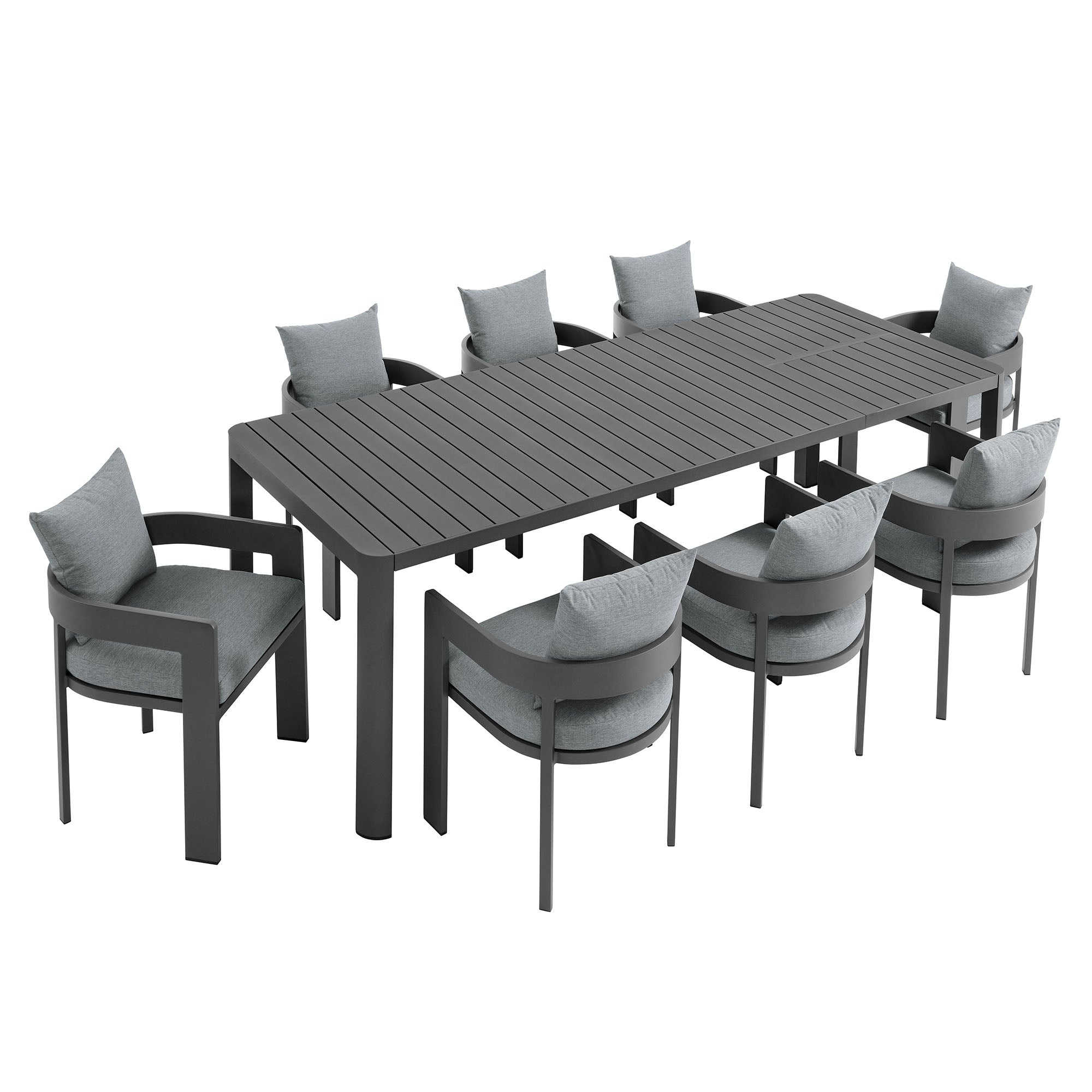 Tahoe 9-Piece Outdoor Patio Aluminum Dining Set With Extendable Table by Modway - East Shore Modern Home Furnishings