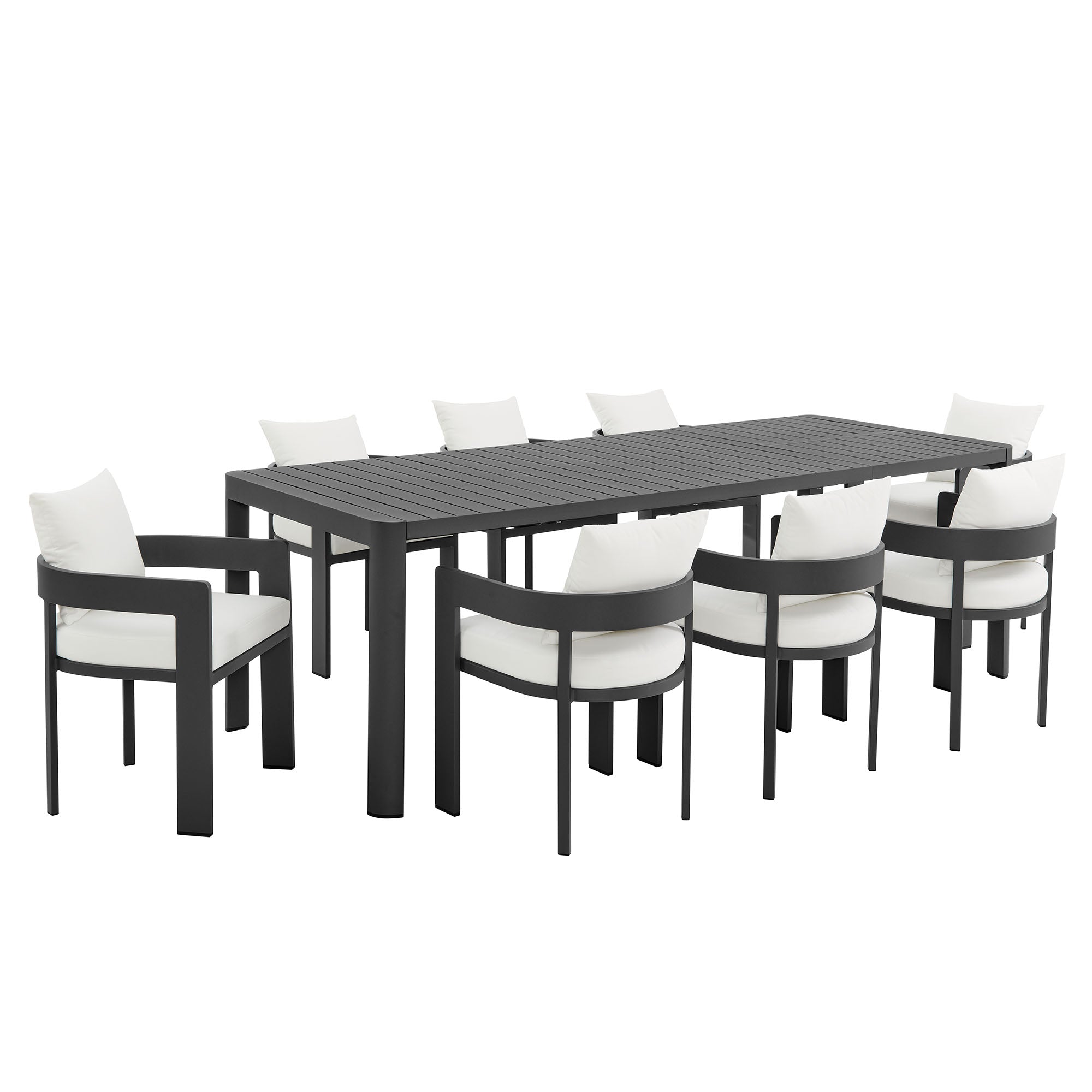 Tahoe 9-Piece Outdoor Patio Aluminum Dining Set With Extendable Table by Modway - East Shore Modern Home Furnishings