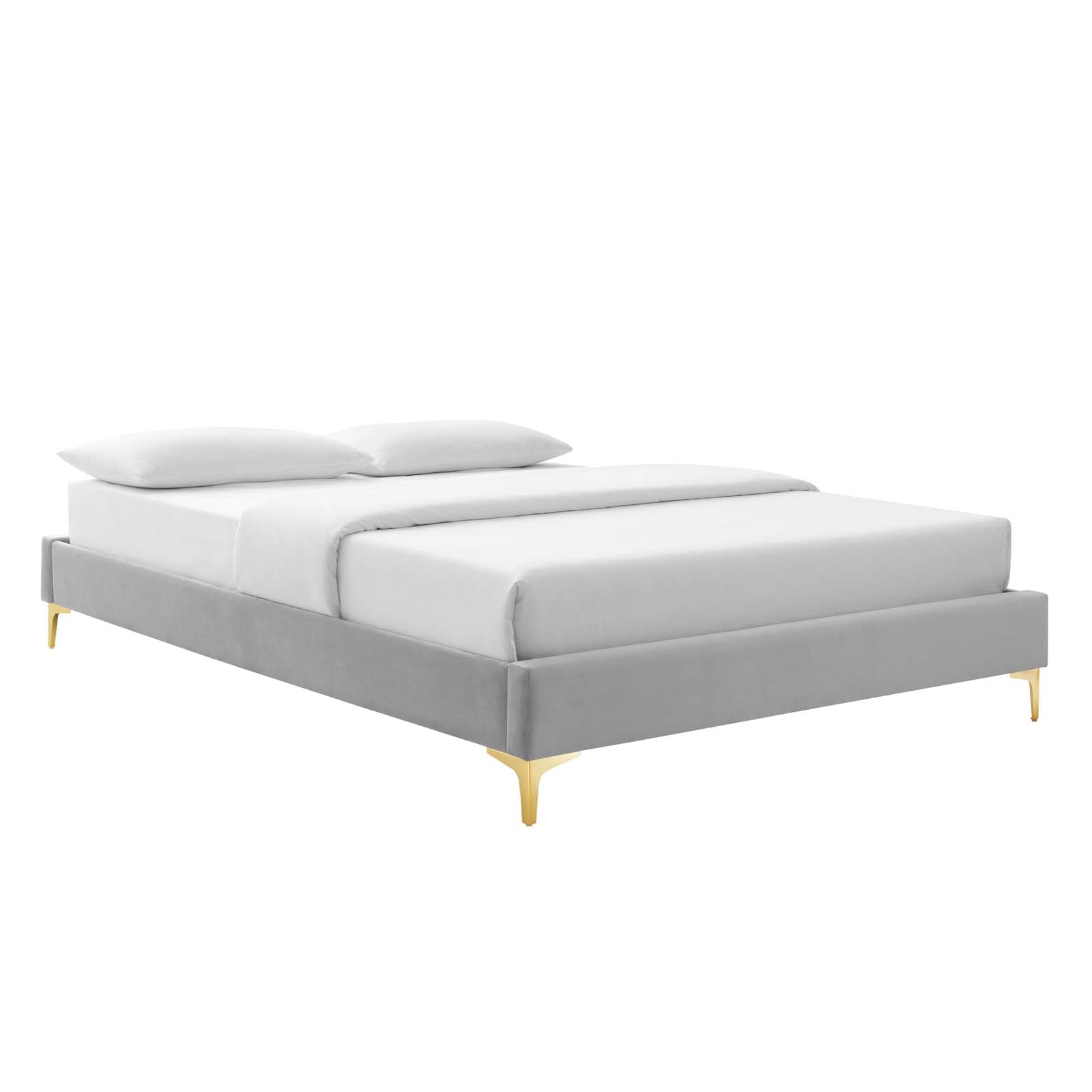 Elise Queen Performance Velvet Platform Bed - East Shore Modern Home Furnishings