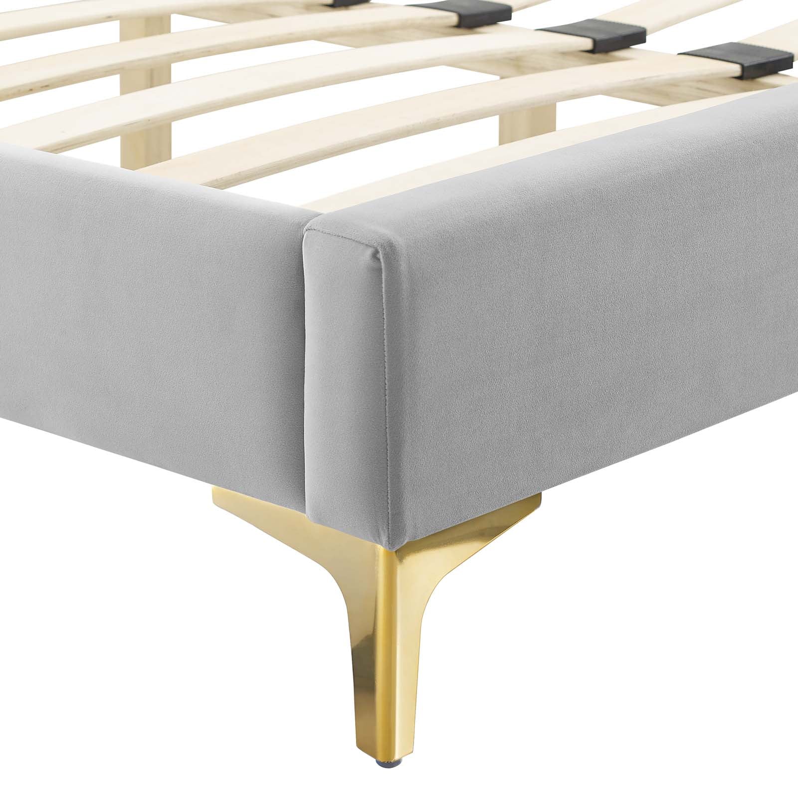 Elise Queen Performance Velvet Platform Bed - East Shore Modern Home Furnishings