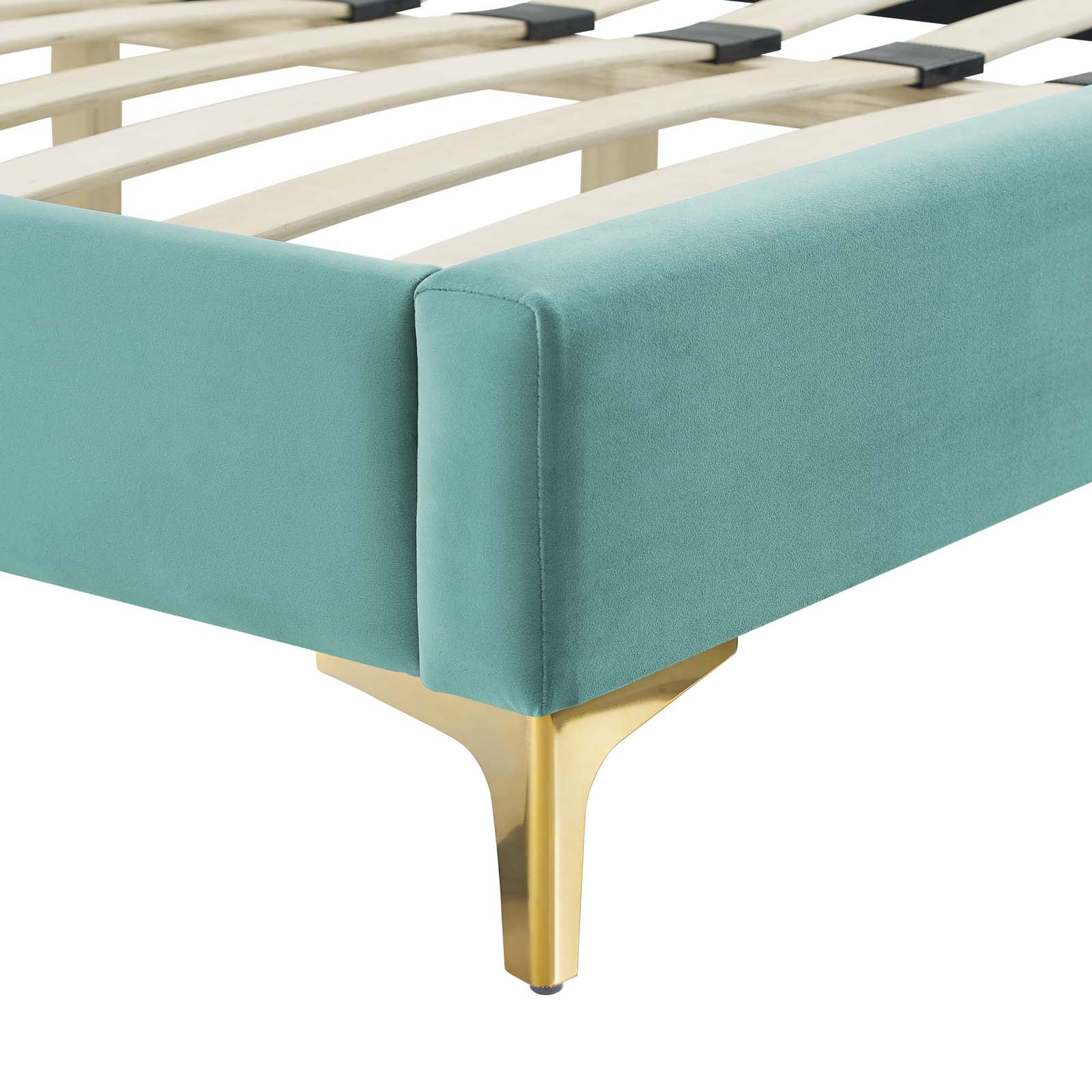 Elise Queen Performance Velvet Platform Bed - East Shore Modern Home Furnishings