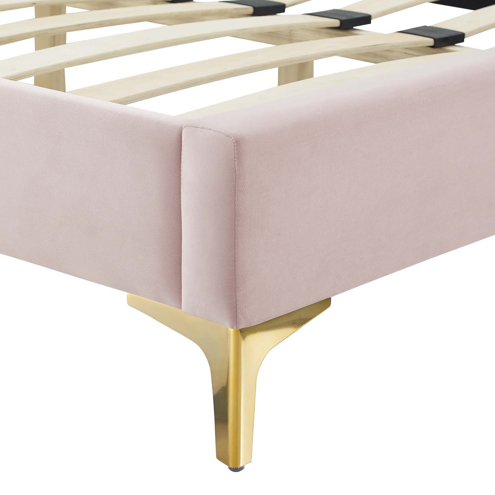 Elise Queen Performance Velvet Platform Bed - East Shore Modern Home Furnishings