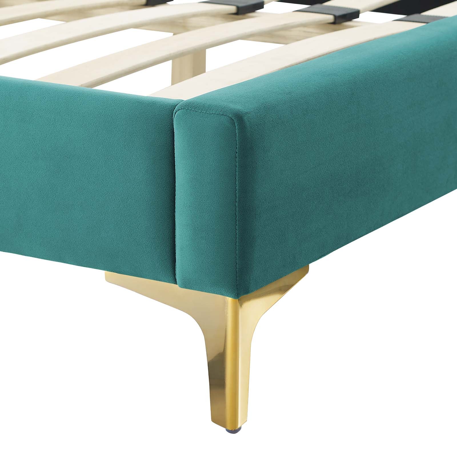 Elise Queen Performance Velvet Platform Bed - East Shore Modern Home Furnishings