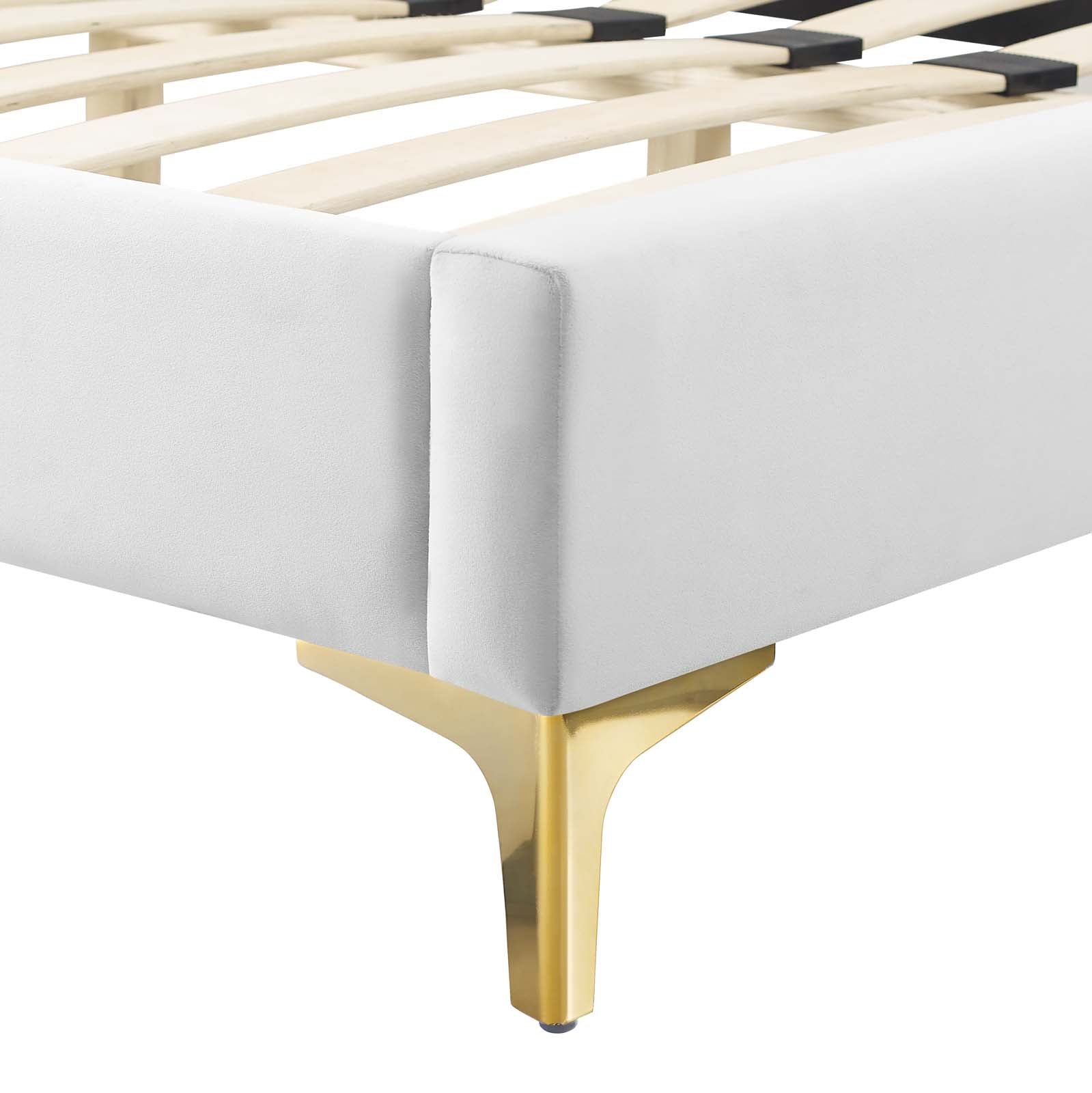 Elise Queen Performance Velvet Platform Bed - East Shore Modern Home Furnishings