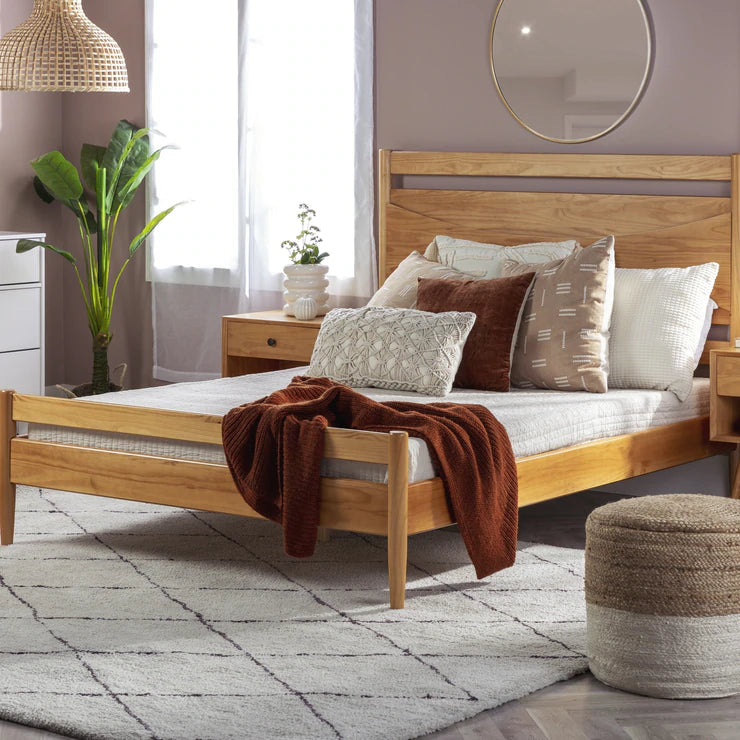 Atticus Beveled Headboard Solid Wood Queen Bed - East Shore Modern Home Furnishings