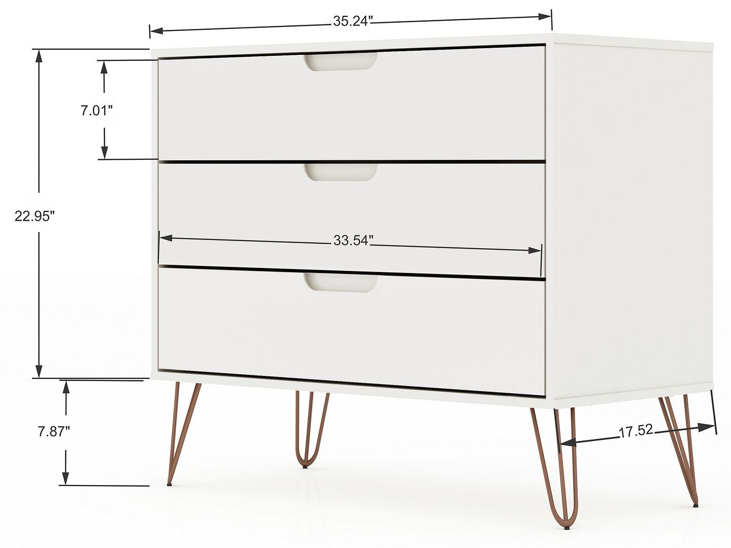 Rockefeller 3-Drawer Dresser - East Shore Modern Home Furnishings