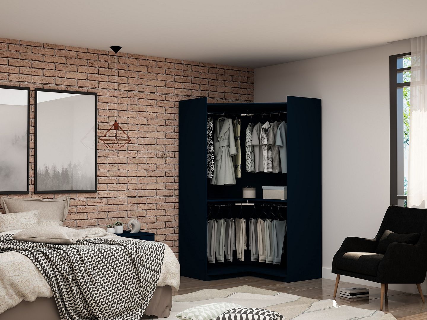 Mulberry Open Corner Closet