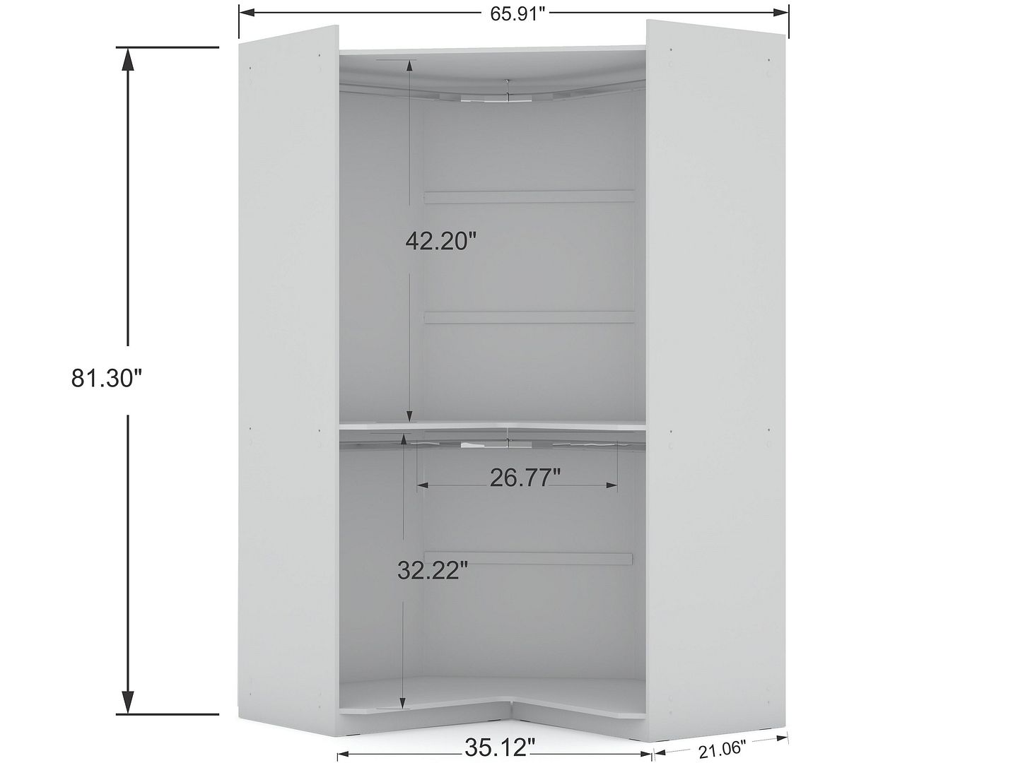 Mulberry 2.0 Corner Wardrobe Closet - East Shore Modern Home Furnishings