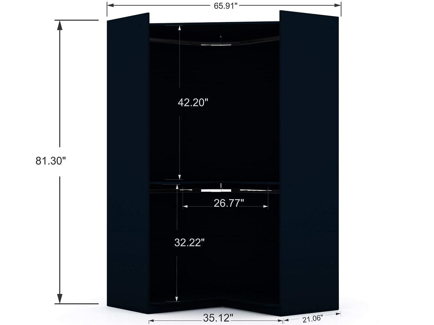 Mulberry 2.0 Corner Wardrobe Closet - East Shore Modern Home Furnishings