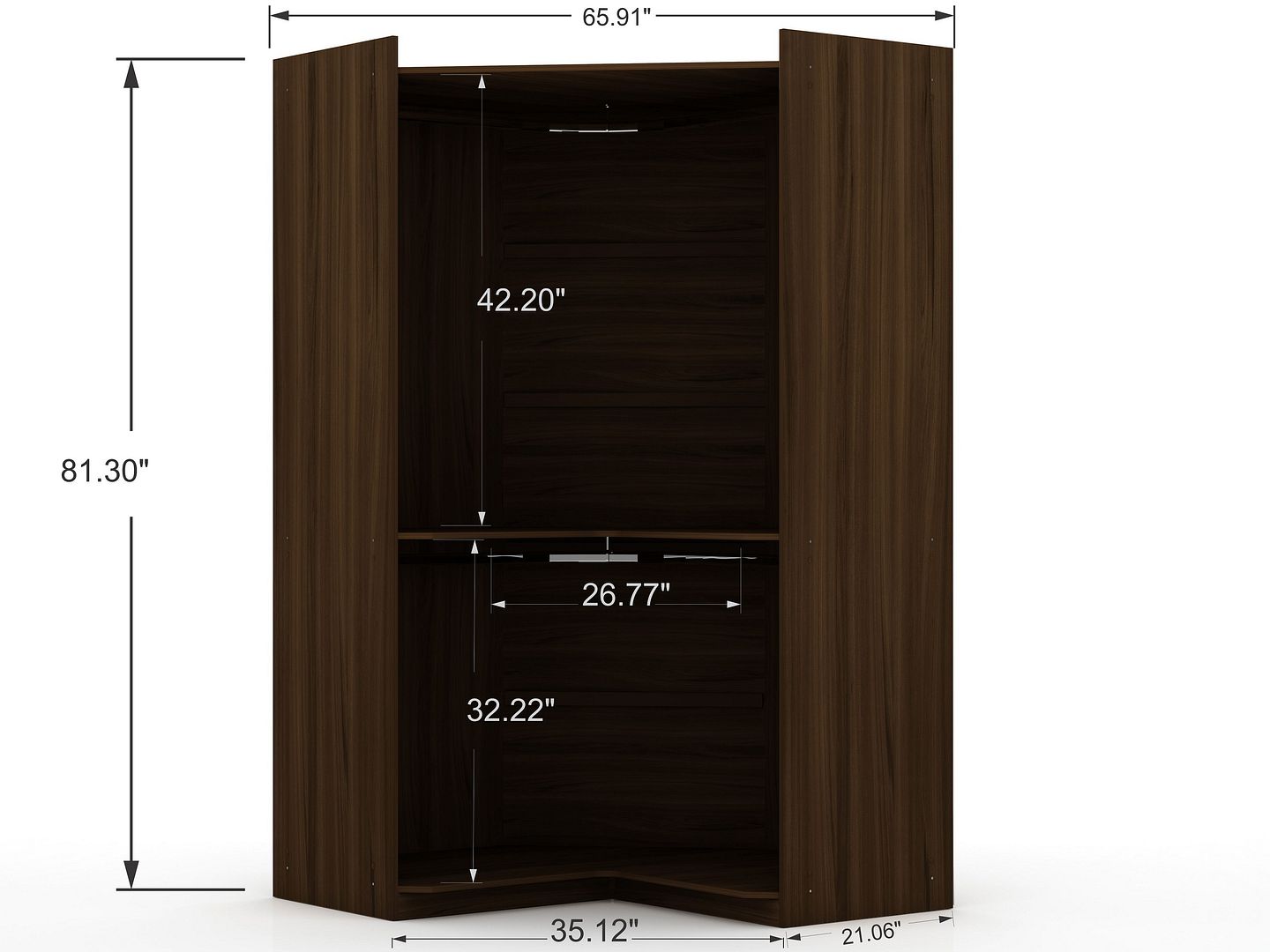 Mulberry 2.0 Corner Wardrobe Closet - East Shore Modern Home Furnishings