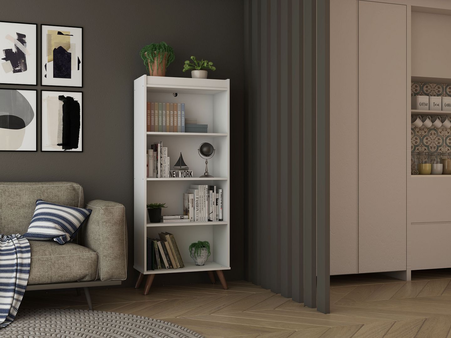 Hampton 4-Tier Bookcase
