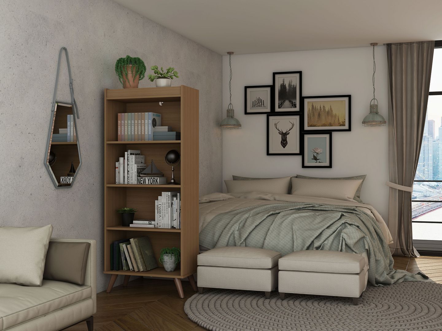 Hampton 4-Tier Bookcase