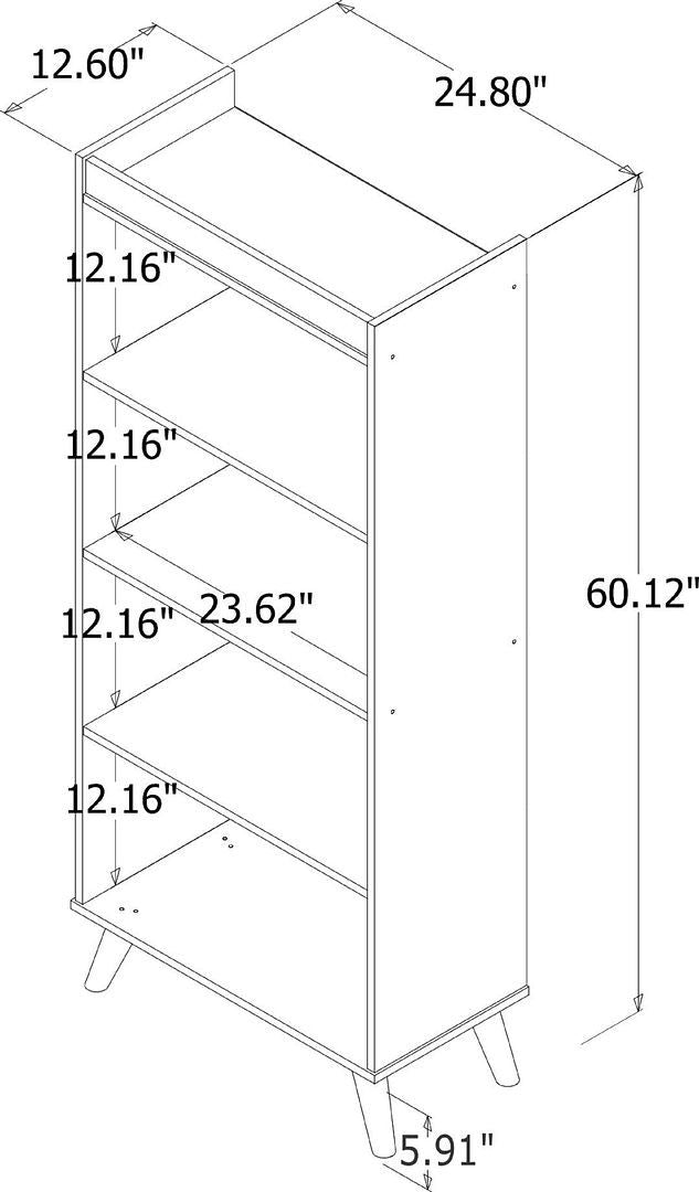 Hampton 4-Tier Bookcase