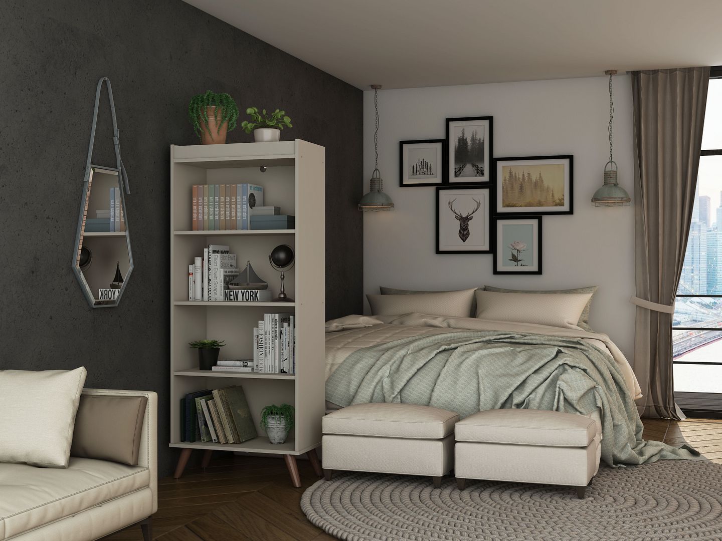Hampton 4-Tier Bookcase